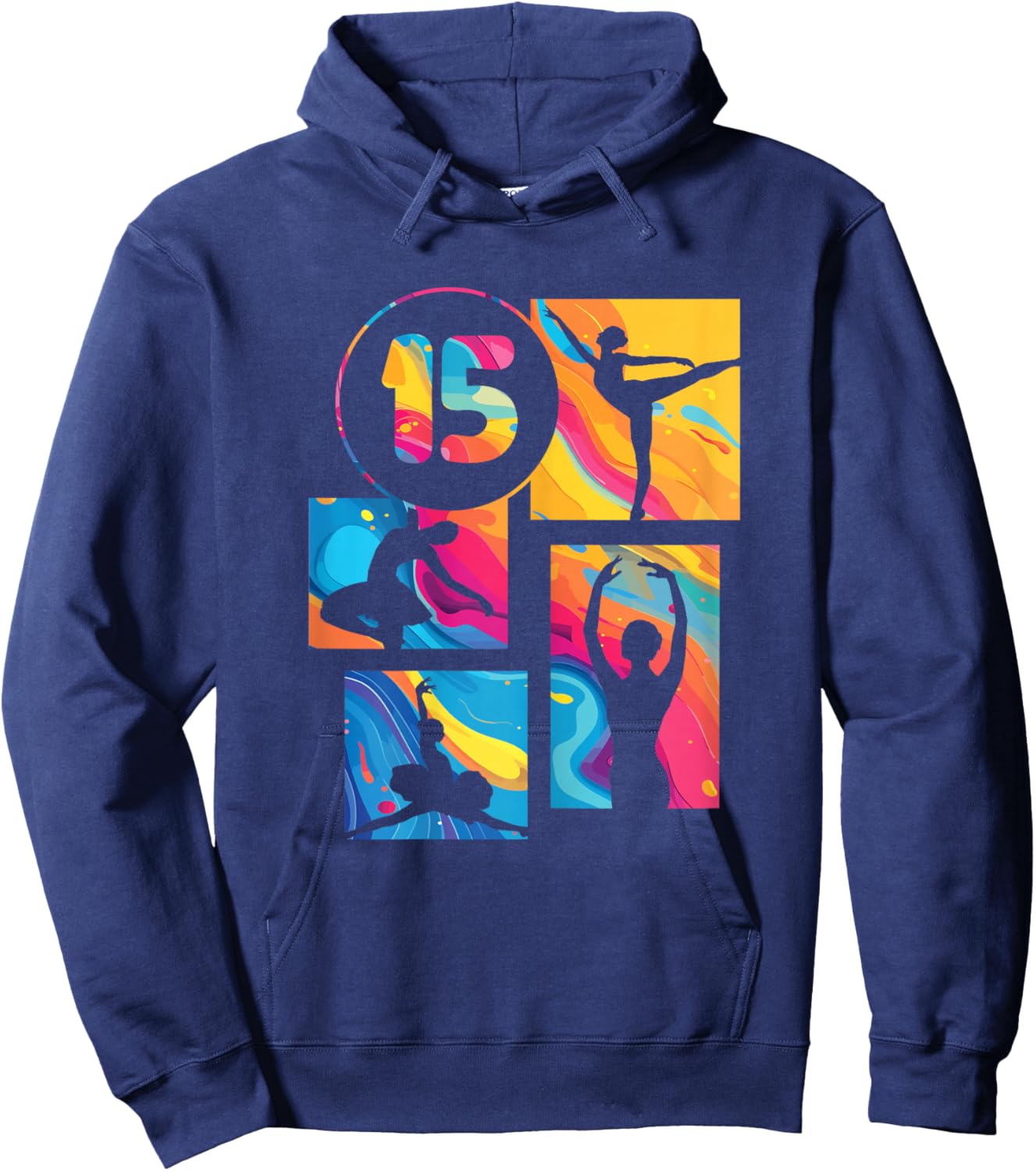 15th Birthday Girl Ballet Dancer Retro Ballerina 15 Year Old Hoodie - Hoodie | Navy