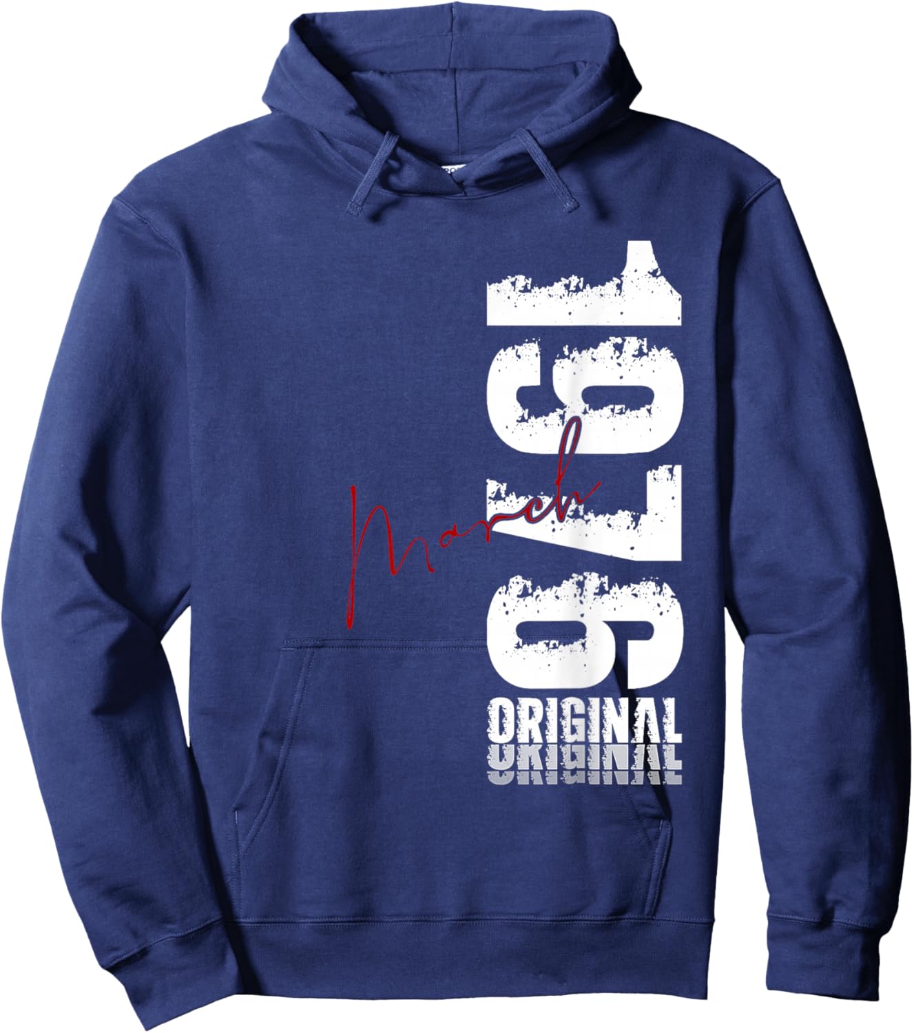 50th Birthday Gift Men Women Vintage March 1976 Hoodie - Hoodie | Navy