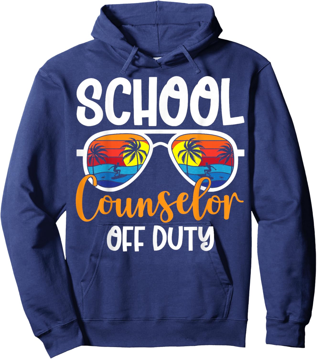School Counselor Off Duty - Retro Summer Vacation Hoodie - Hoodie | Navy
