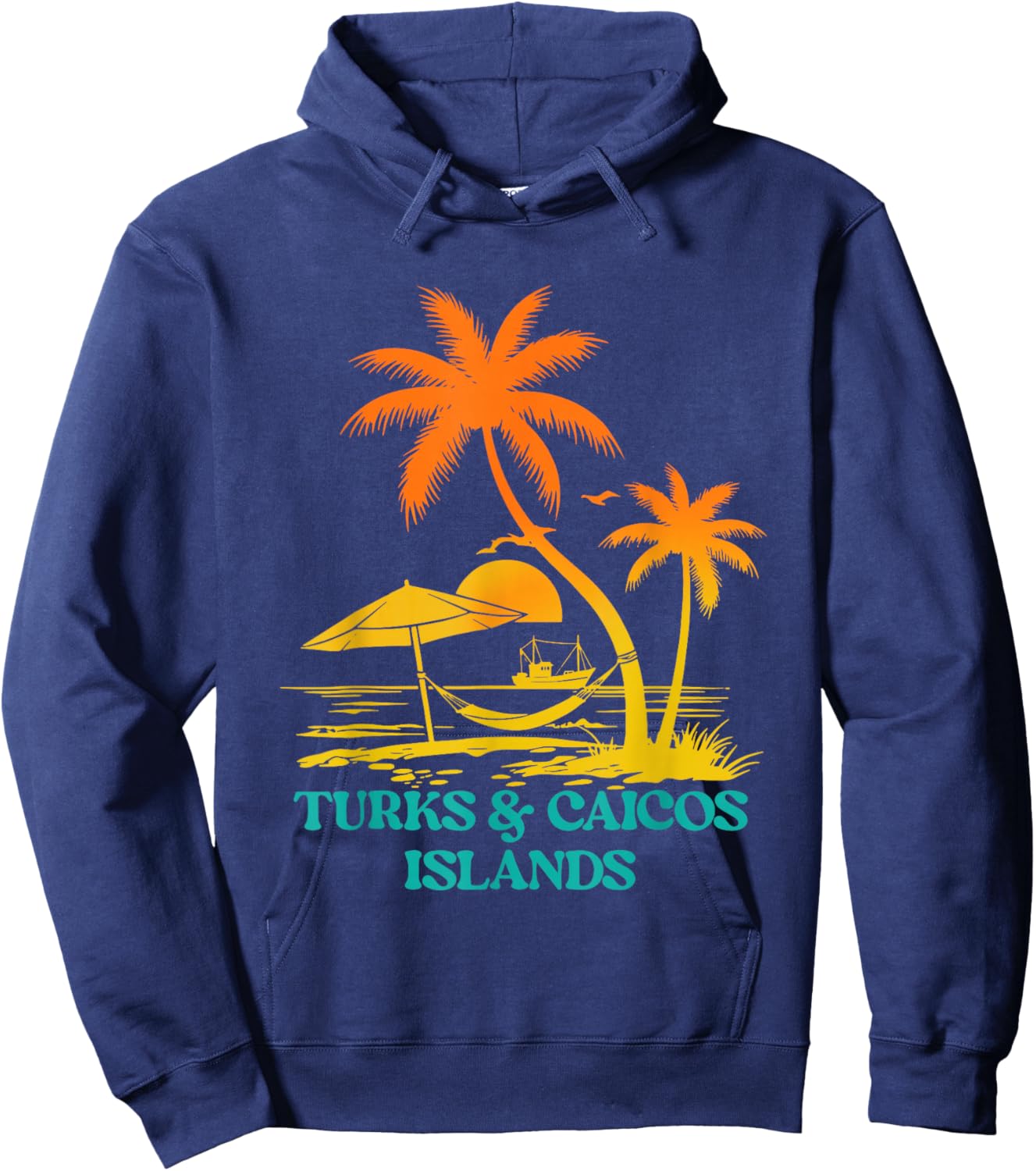 Grand Turk Island Turks and Caicos Beach Vacation Vintage Hoodie - Hoodie | Navy