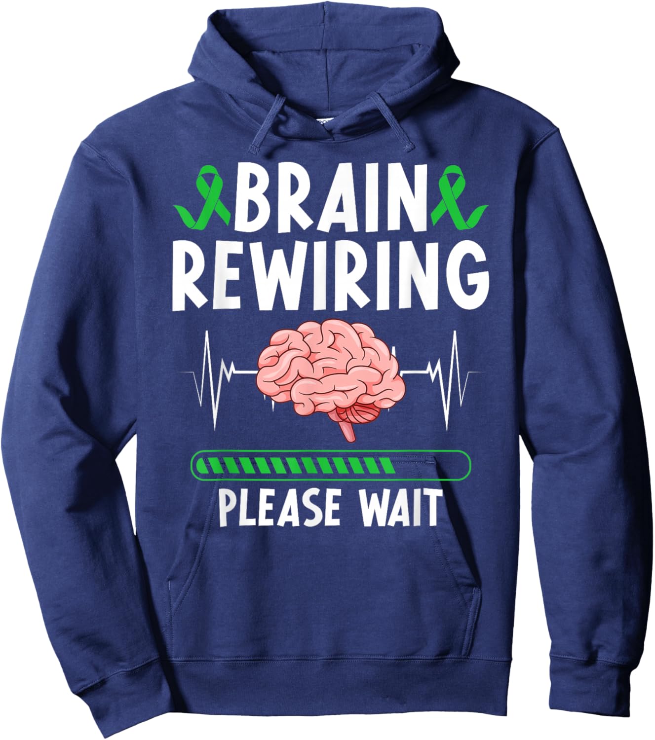 Brane Rewiring TBI Awareness Traumatic Brain Injury Warrior Hoodie - Hoodie | Navy