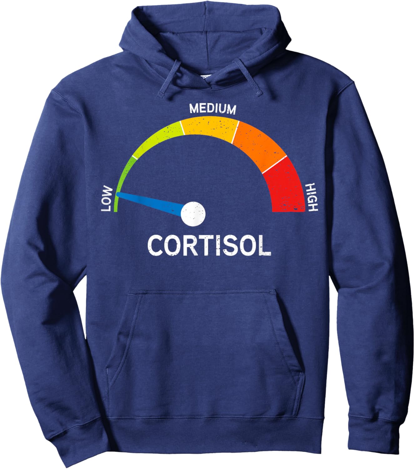 Funny Cortisol Level Speedometer Stress Meme Hoodie - Hoodie | Navy