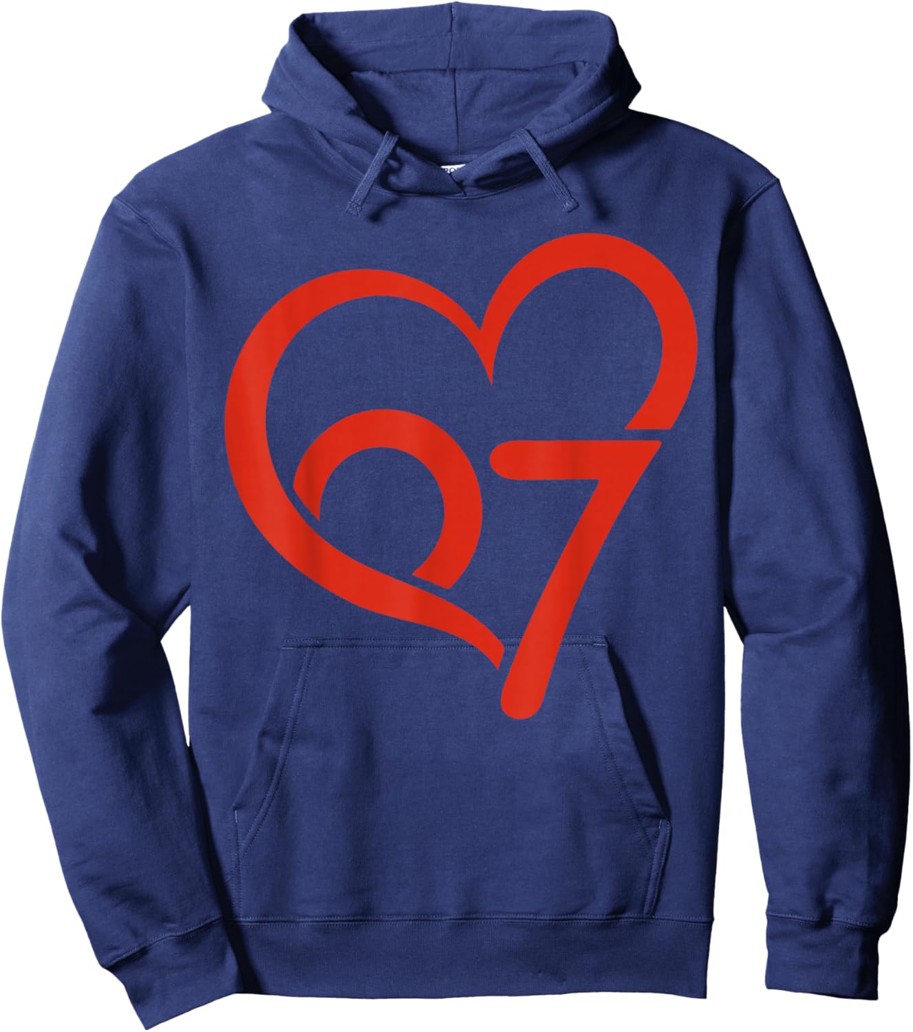 Valentine’s Day 67 Six Seven Meme Birthday Valentine Heart Hoodie - Hoodie | Navy