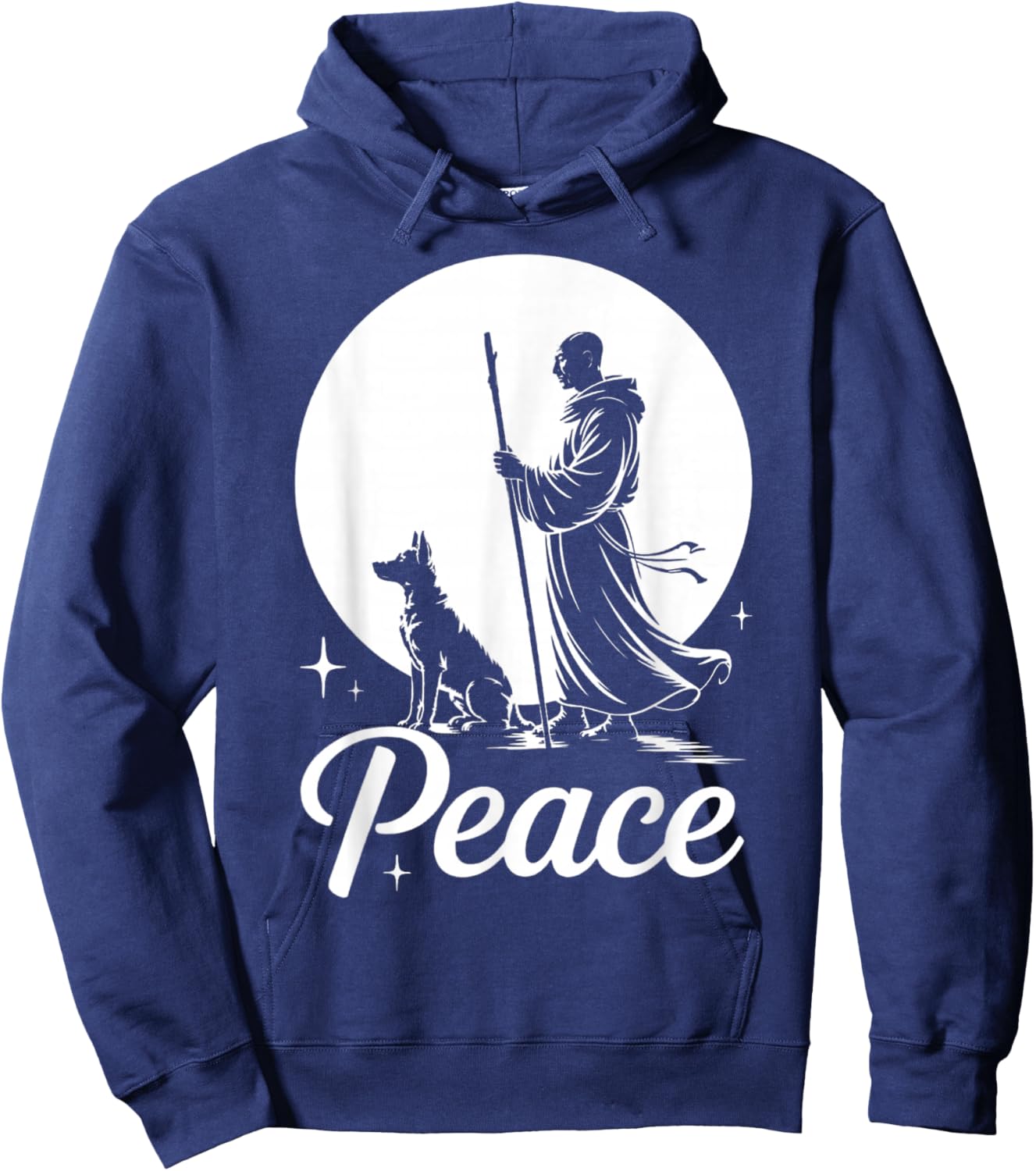 Fun Walk for Peace Calm Monks with Dog Meditation Dogs Lover Hoodie - Hoodie | Navy