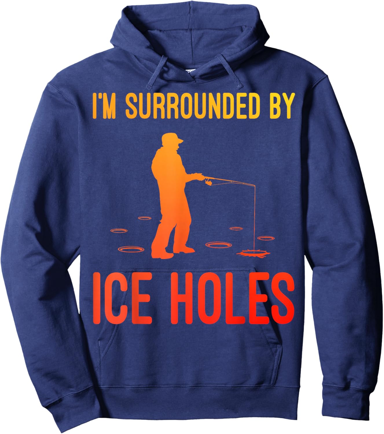 Funny Ice Fishing Novelty Women Ice Fishing Lover Hoodie - Hoodie | Navy