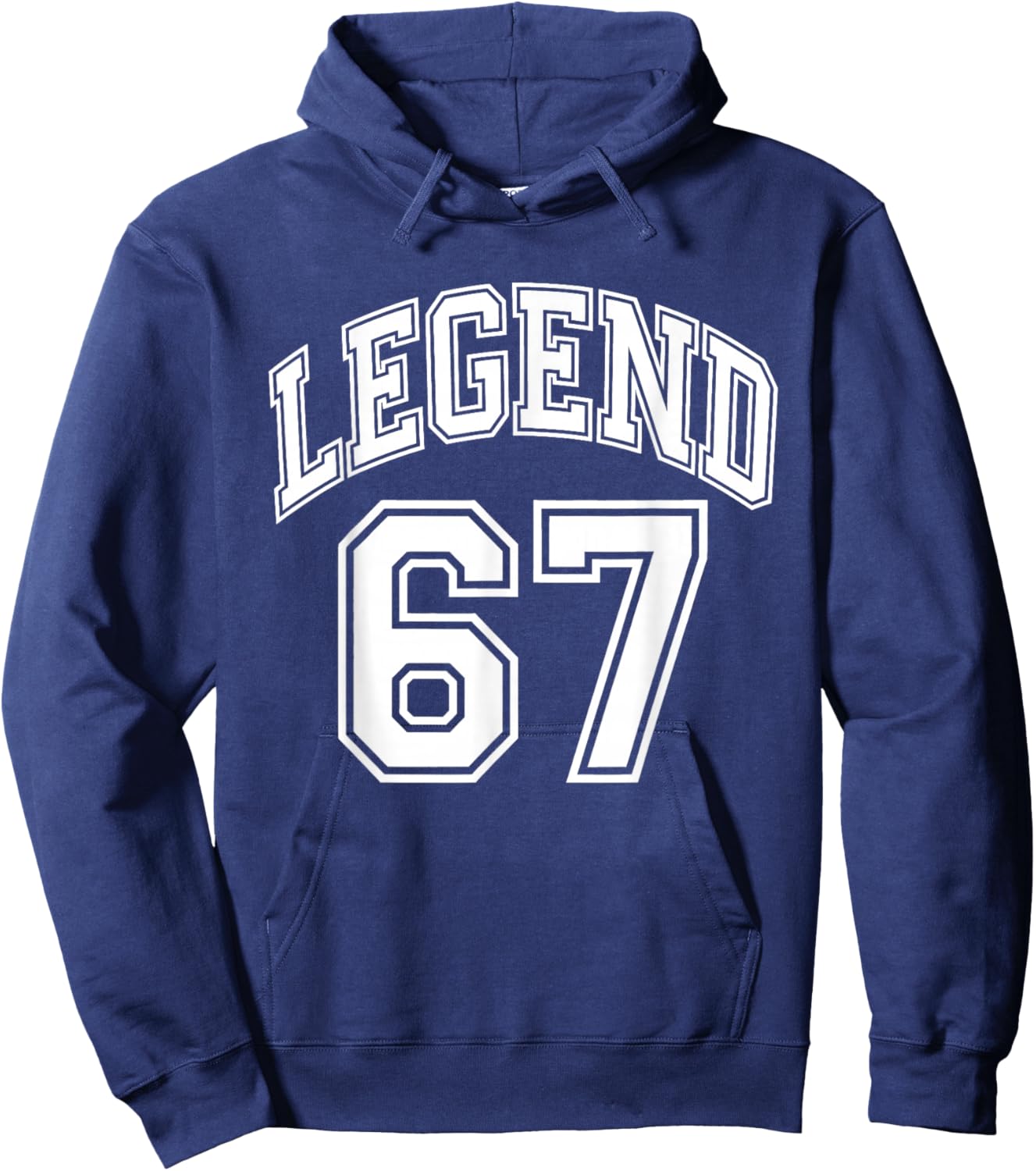 67th Birthday Legend Number 67 Athletic Jersey Style Hoodie - Hoodie | Navy