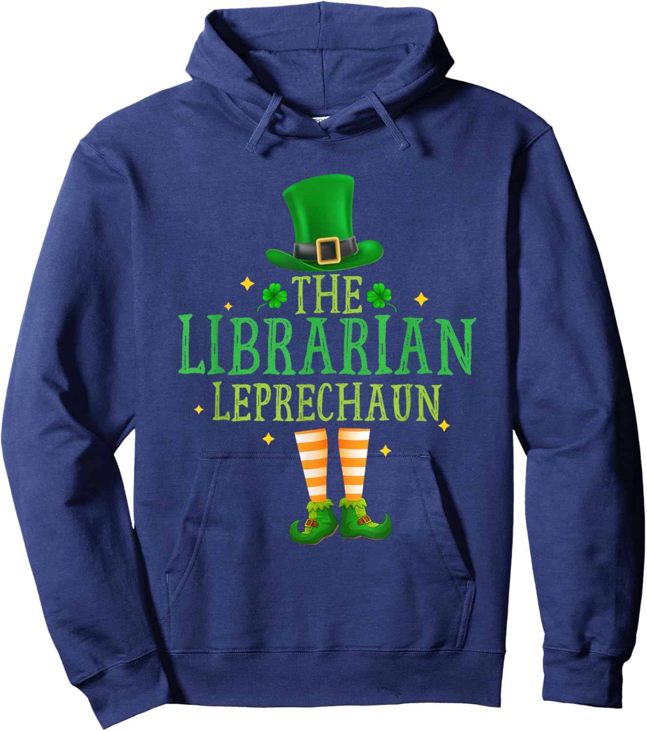 The Librarian Leprechaun Irish Happy St Patrick's Day Hoodie - Hoodie | Navy