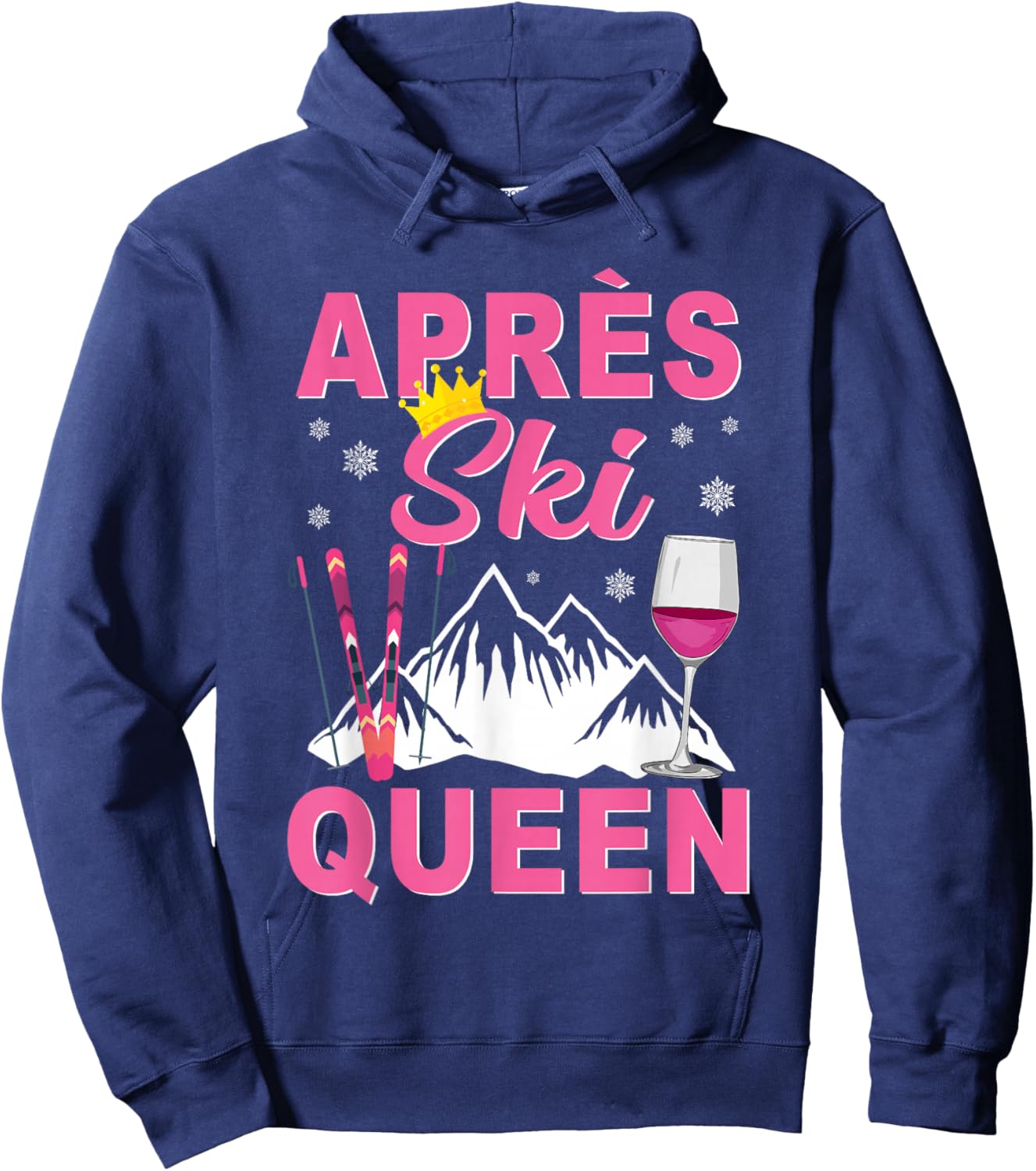 Apres Ski Queen Skiing Winter Sports Skiing Party Hoodie - Hoodie | Navy