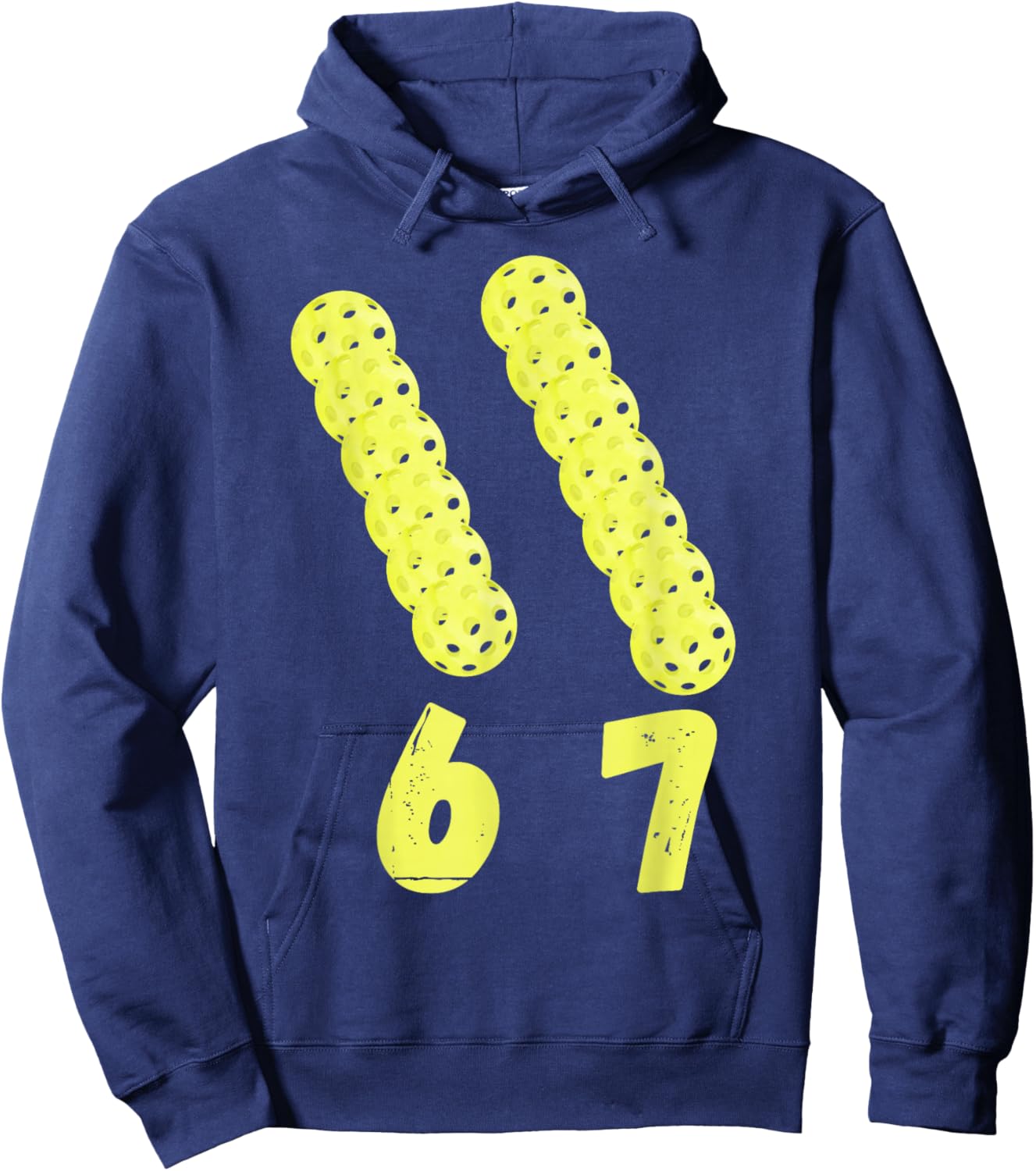 Funny Pickleball Lover 6 7 Meme pickleballs Gen Alpha Slang Hoodie - Hoodie | Navy