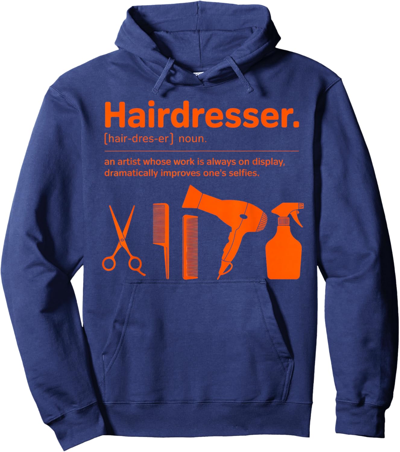 Barber Cosmetology Hair Salon Meaning Hairdresser Hoodie - Hoodie | Navy