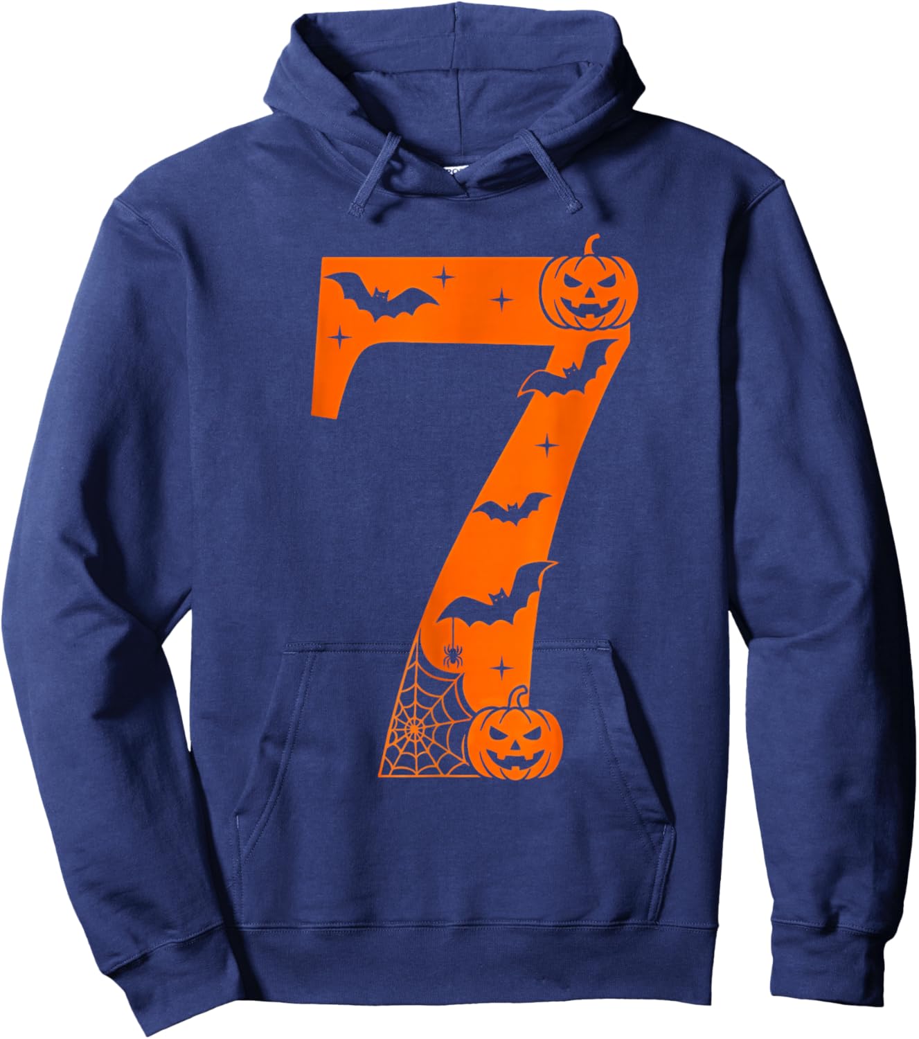 Number 7 Funny Six Seven Meme Halloween Hoodie - Hoodie | Navy