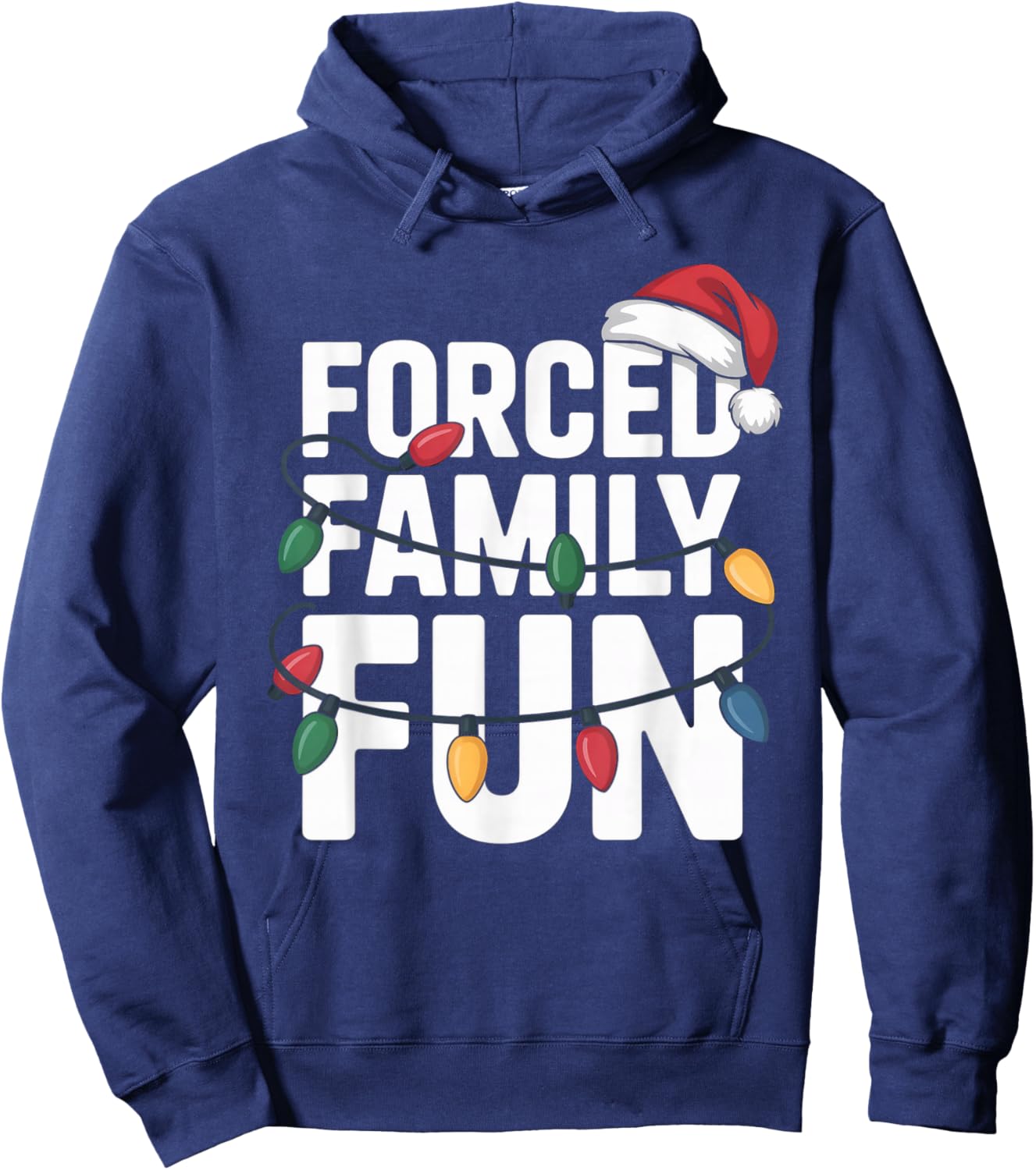 Funny Forced Family Holiday Christmas Matching Sarcastic Hoodie - Hoodie | Navy