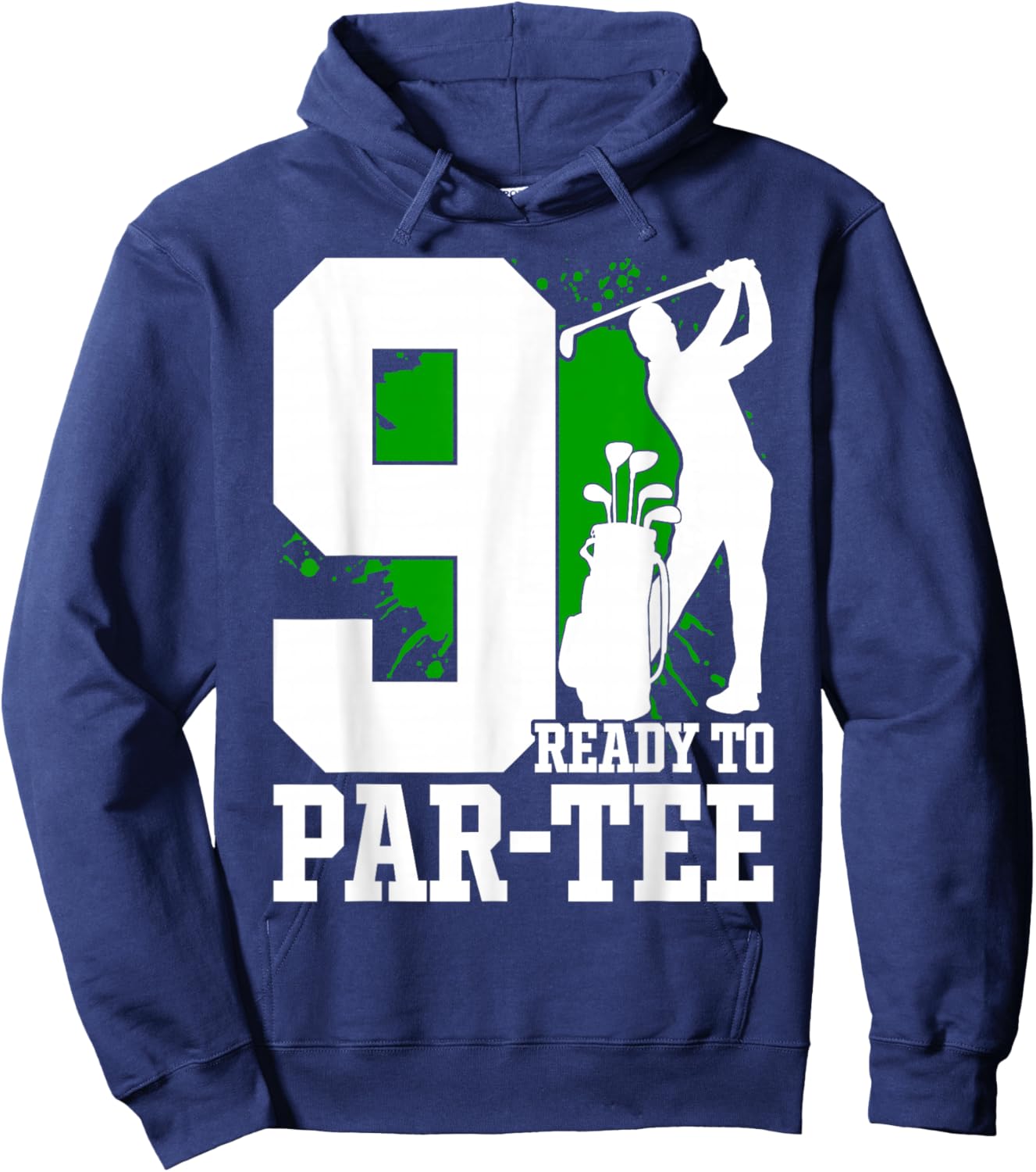 9th Birthday Golfer Boy Nine Year Old Golf Player Hoodie - Hoodie | Navy