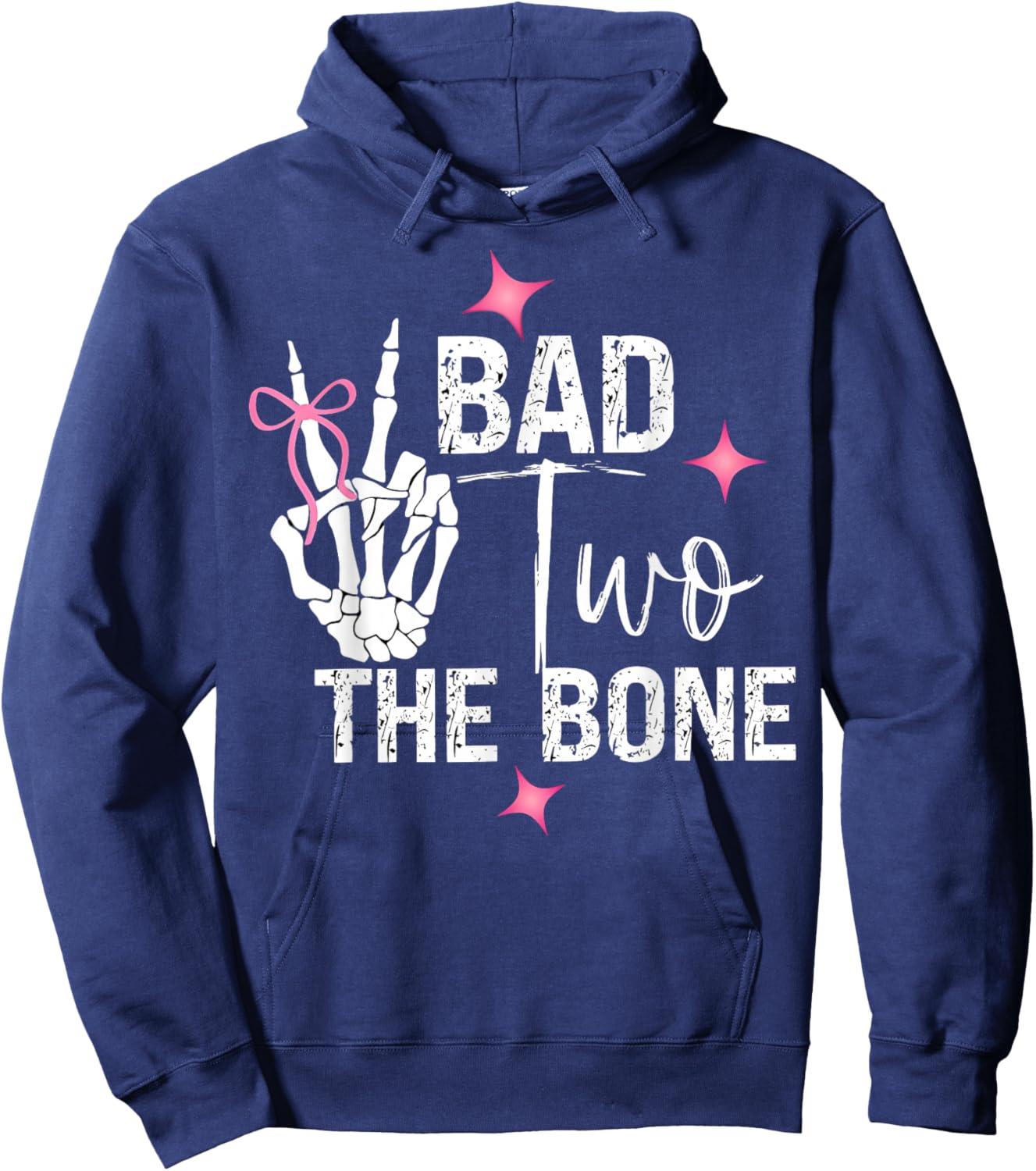 Bad Two The Bone Birthday 2 Years Old Birthday Hoodie - Hoodie | Navy