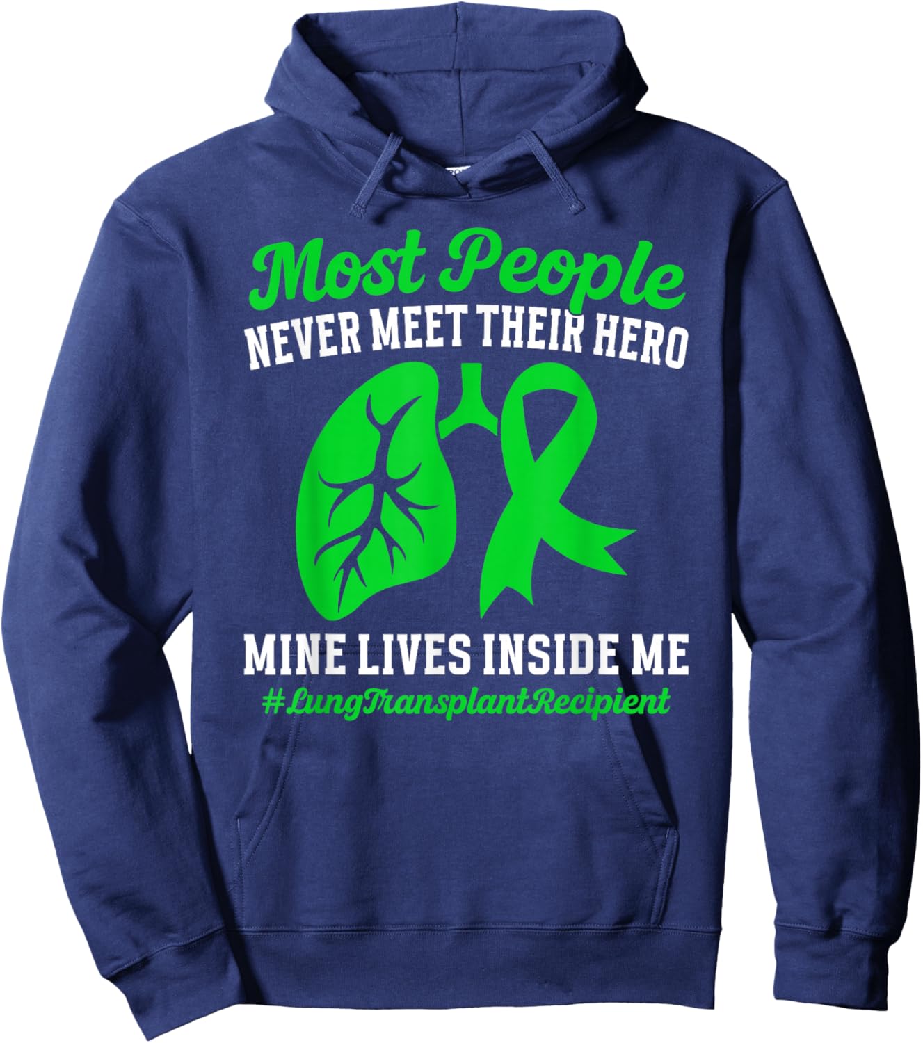 Lung Transplant Recipient Lung Transplant Recovery Hoodie - Hoodie | Navy