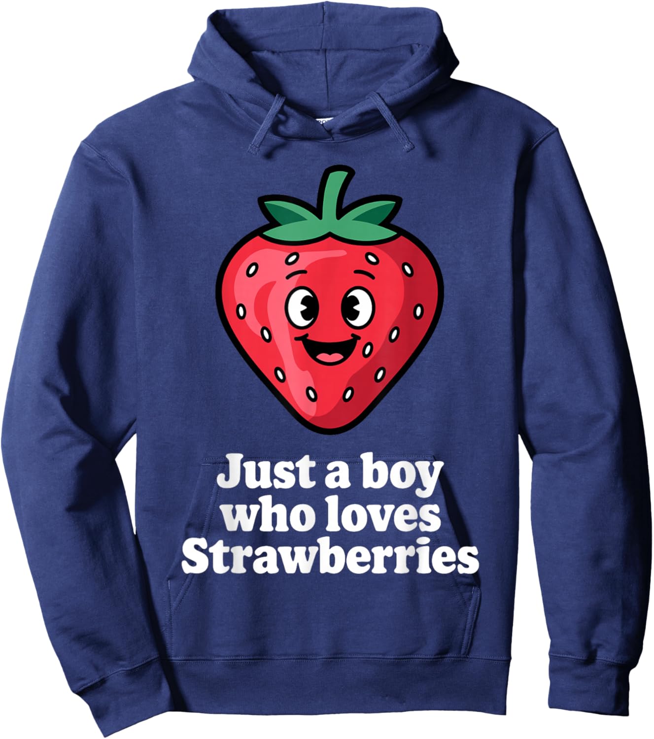 Funny Strawberry Design for Boys Men Fruit Strawberry Lover Hoodie - Hoodie | Navy