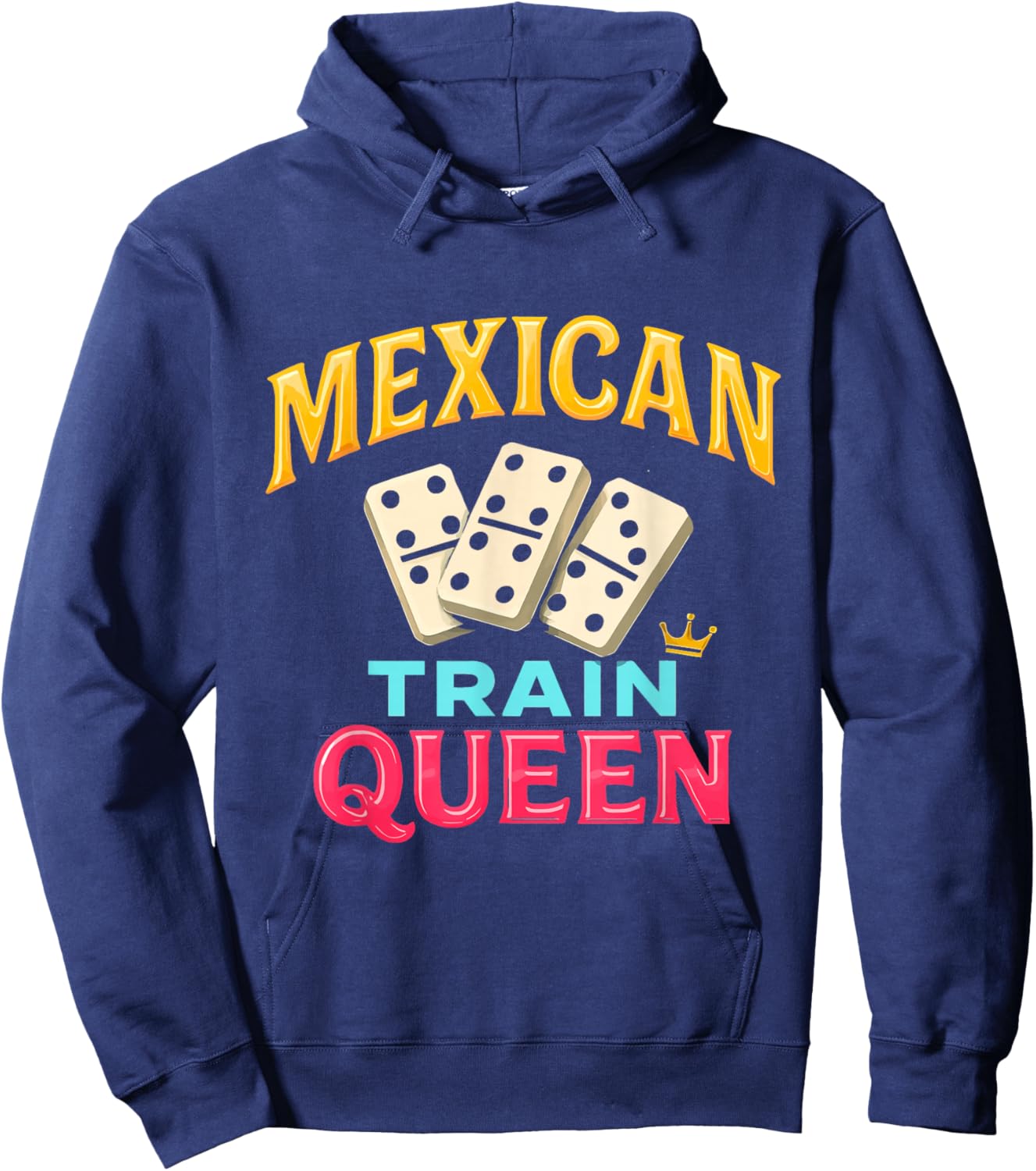 Mexican Train Queen Domino Player Dominoes Lover Tile Game Hoodie - Hoodie | Navy