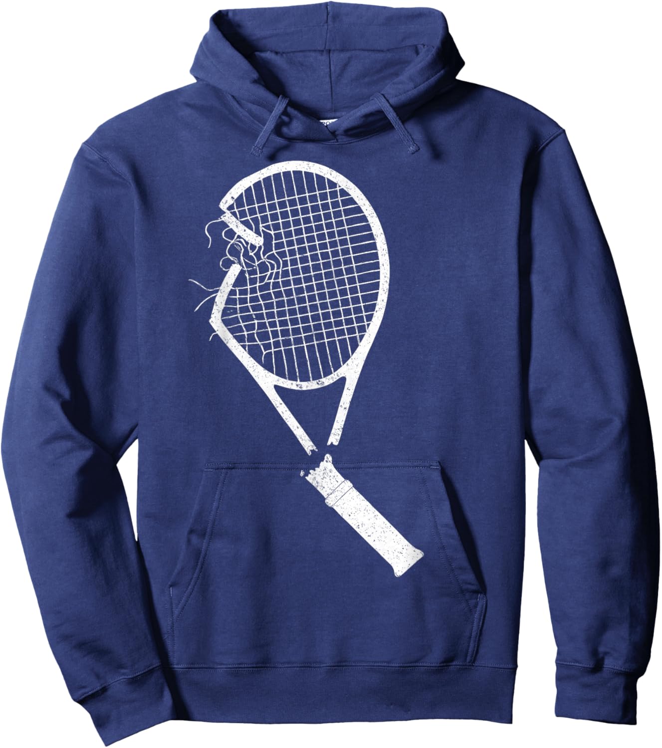 Vintage Broken Tennis Racket Tennis Player Funny Joke Hoodie - Hoodie | Navy