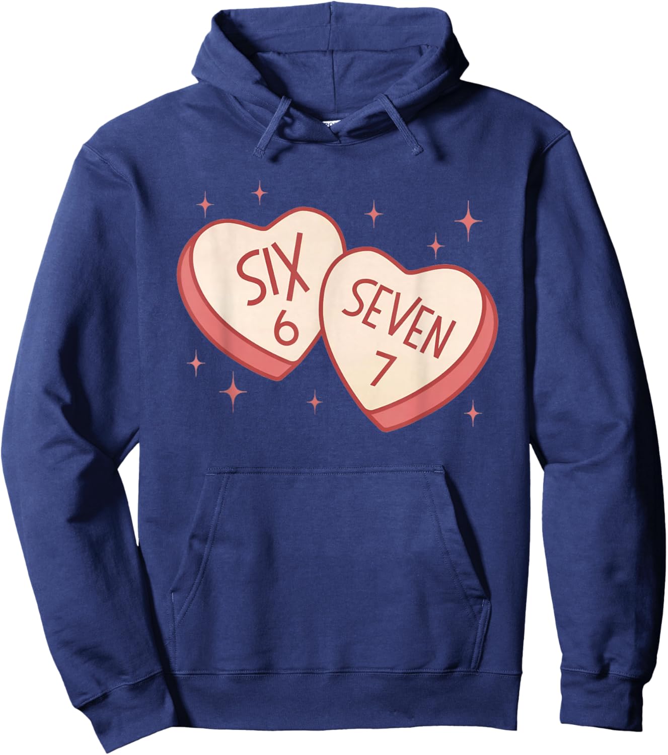 67 Valentines Day Candy Heart 6 7 Meme Six Seven Kids Boys Hoodie - Hoodie | Navy