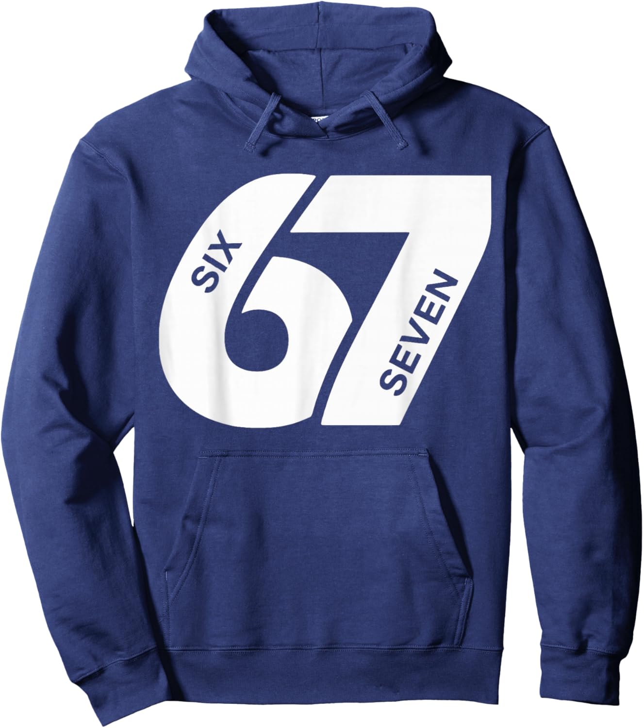 Vintage 67 Six Seven | Retro Varsity Sports Graphic Apparel Hoodie - Hoodie | Navy