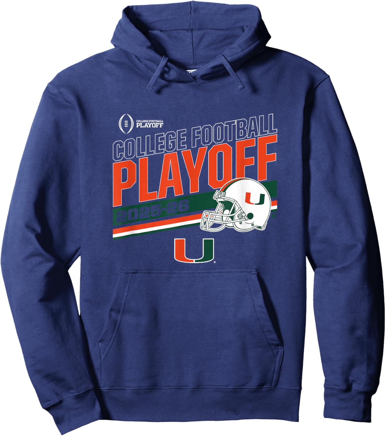 Miami Hurricanes College Football Playoff Stripe 2025 Hoodie - Hoodie | Navy