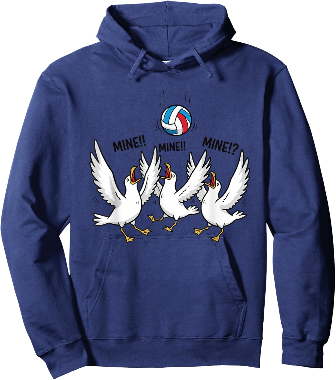 Mine Mine Mine Volleyball Seagulls Funny Beach Sports Hoodie - Hoodie | Navy