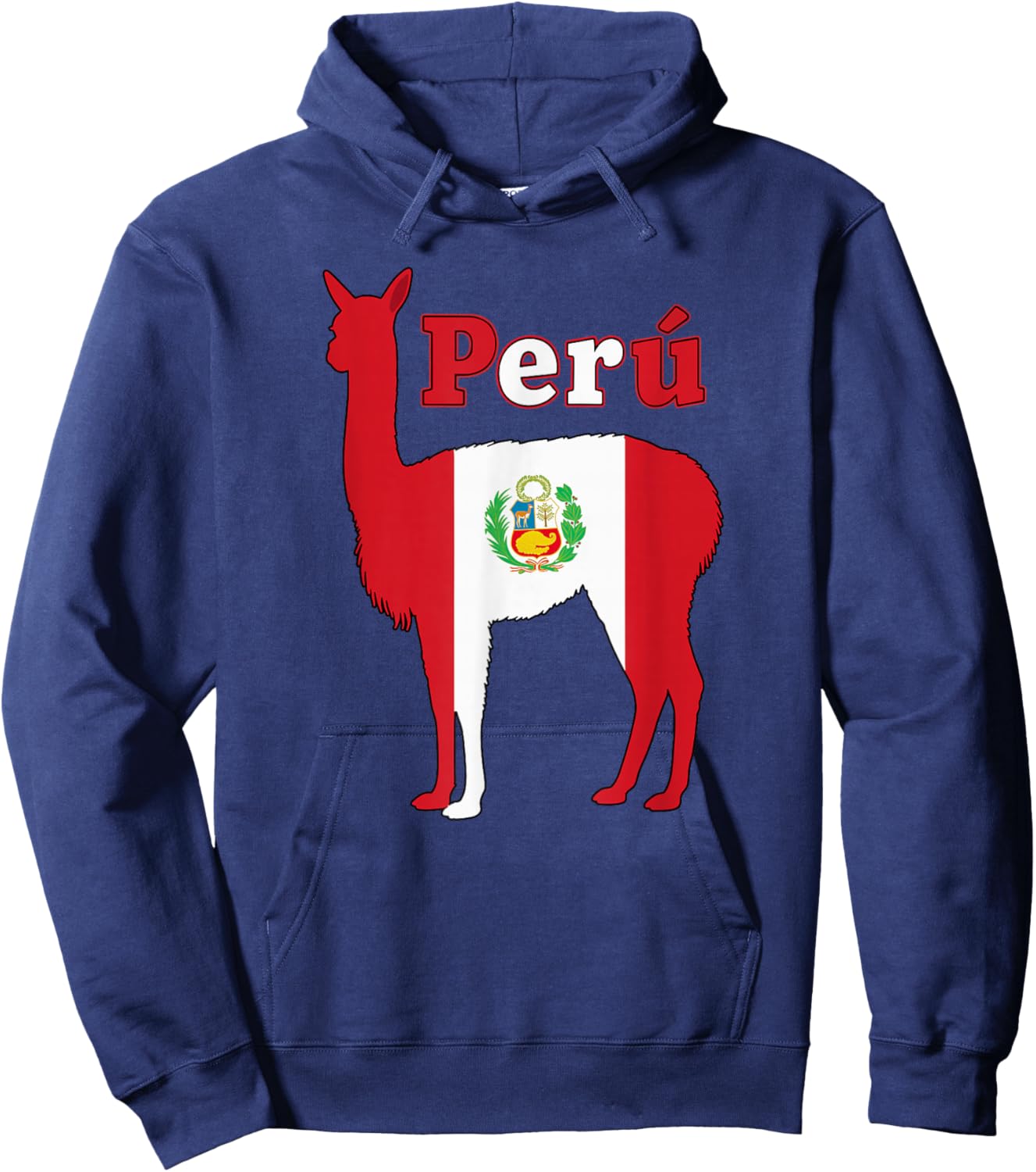 Perú Vicuna Peruvian Flag Pride Peru Llama Alpaca Hoodie - Hoodie | Navy