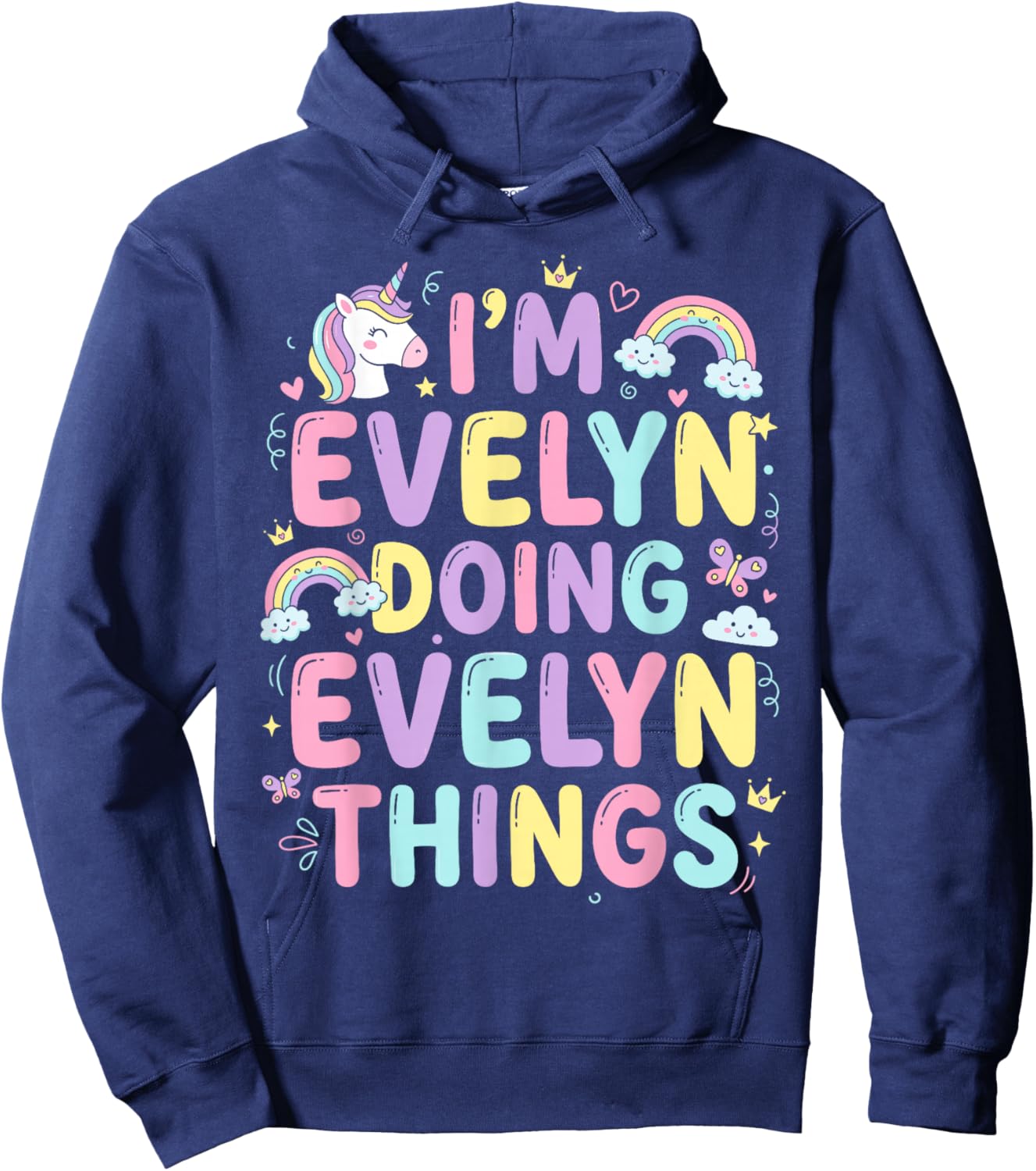 I'm Evelyn Doing Evelyn Things Cute Girl's Hoodie - Hoodie | Navy