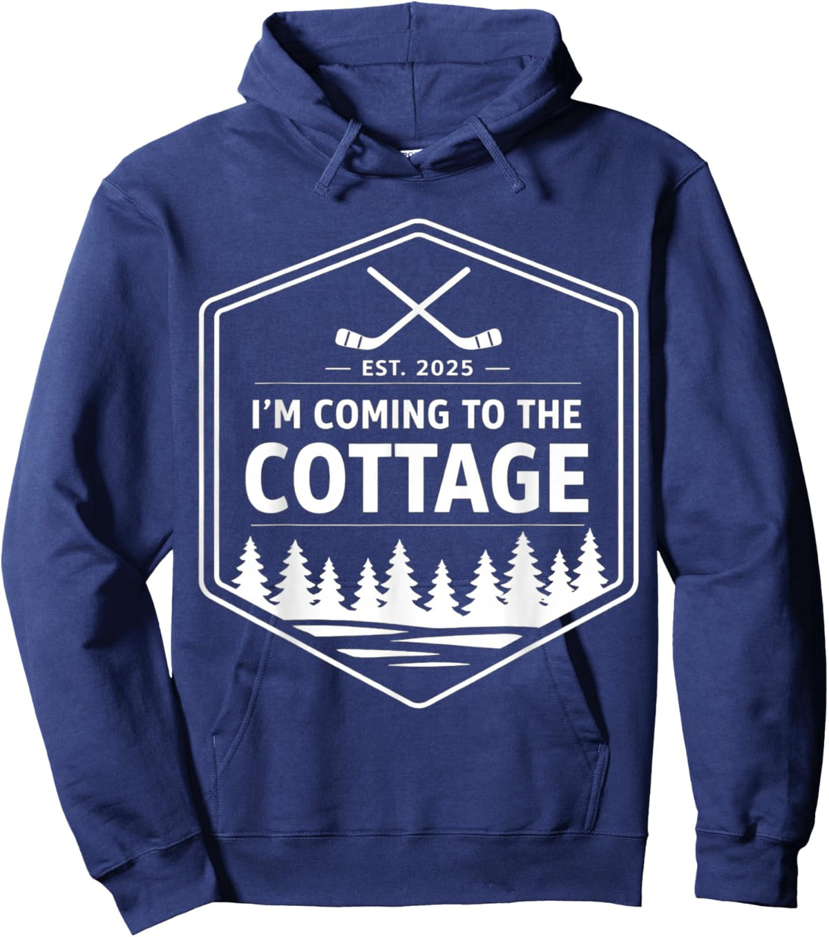 Coming to The Cottage Cozy Outdoors Hockey Romantic Couple Hoodie - Hoodie | Navy