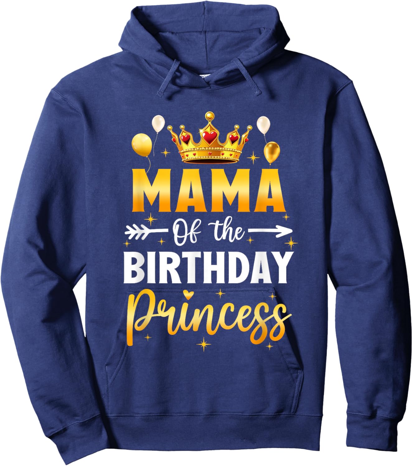 Mama of The Birthday Princess Birthday Girl Party Family Hoodie - Hoodie | Navy