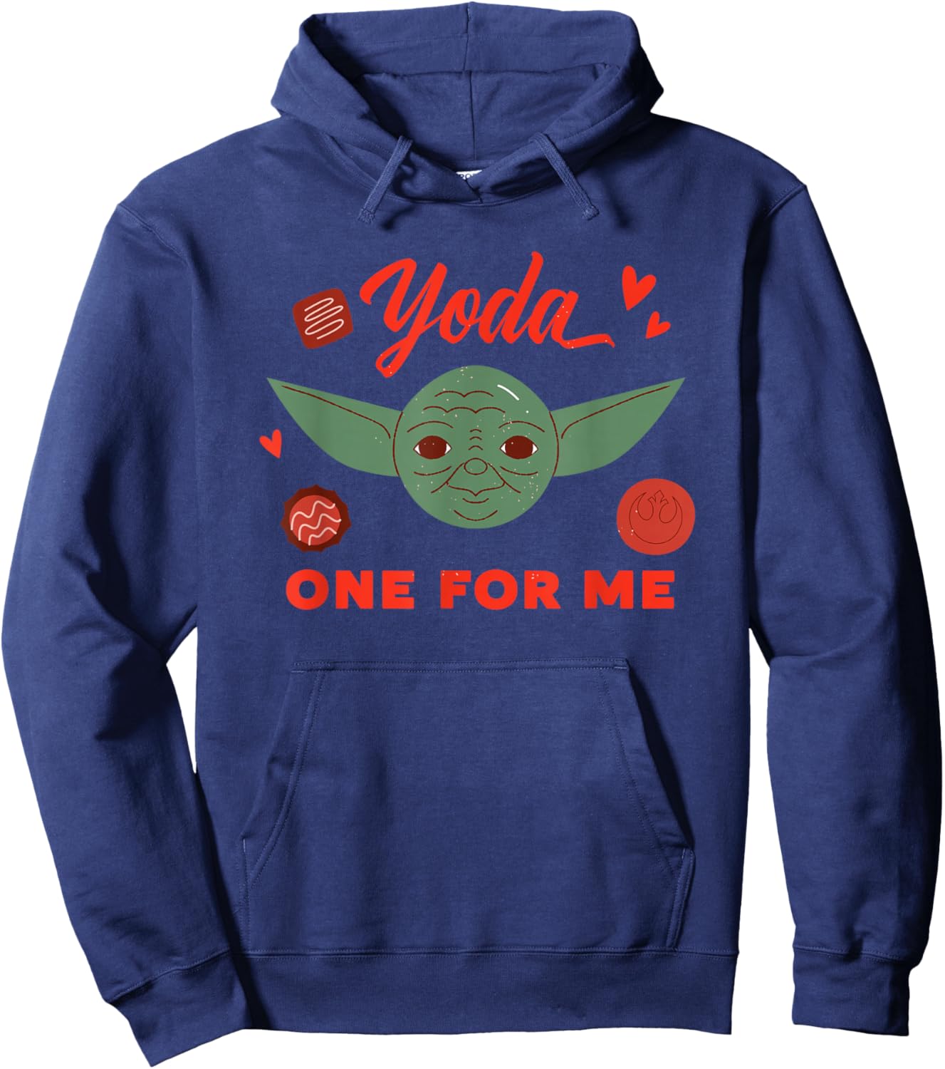 Star Wars Valentine's Day Yoda One For Me Funny Pun Hoodie - Hoodie | Navy