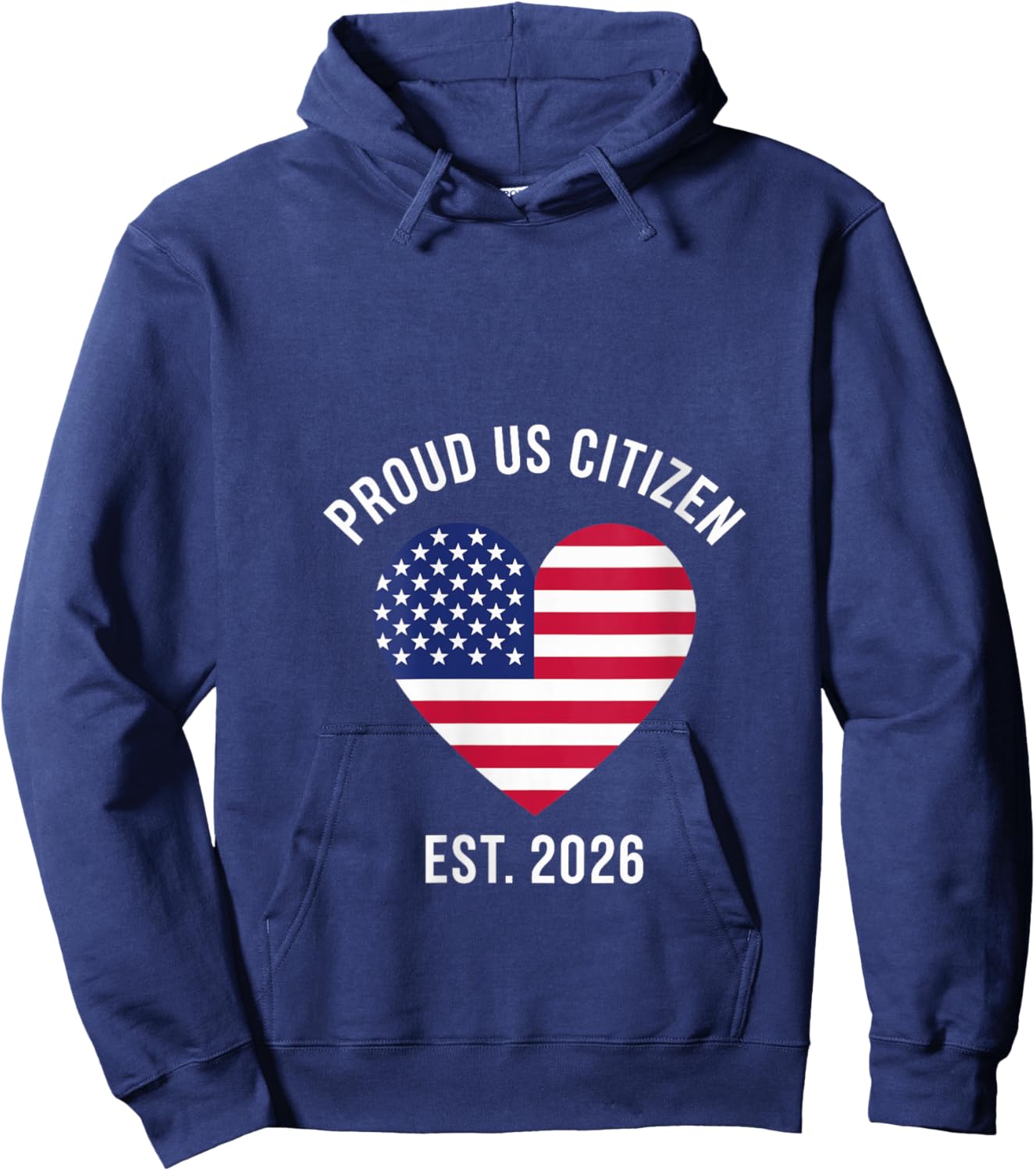 Proud US Citizen 2026 New American citizenship V-Neck Hoodie - Hoodie | Navy