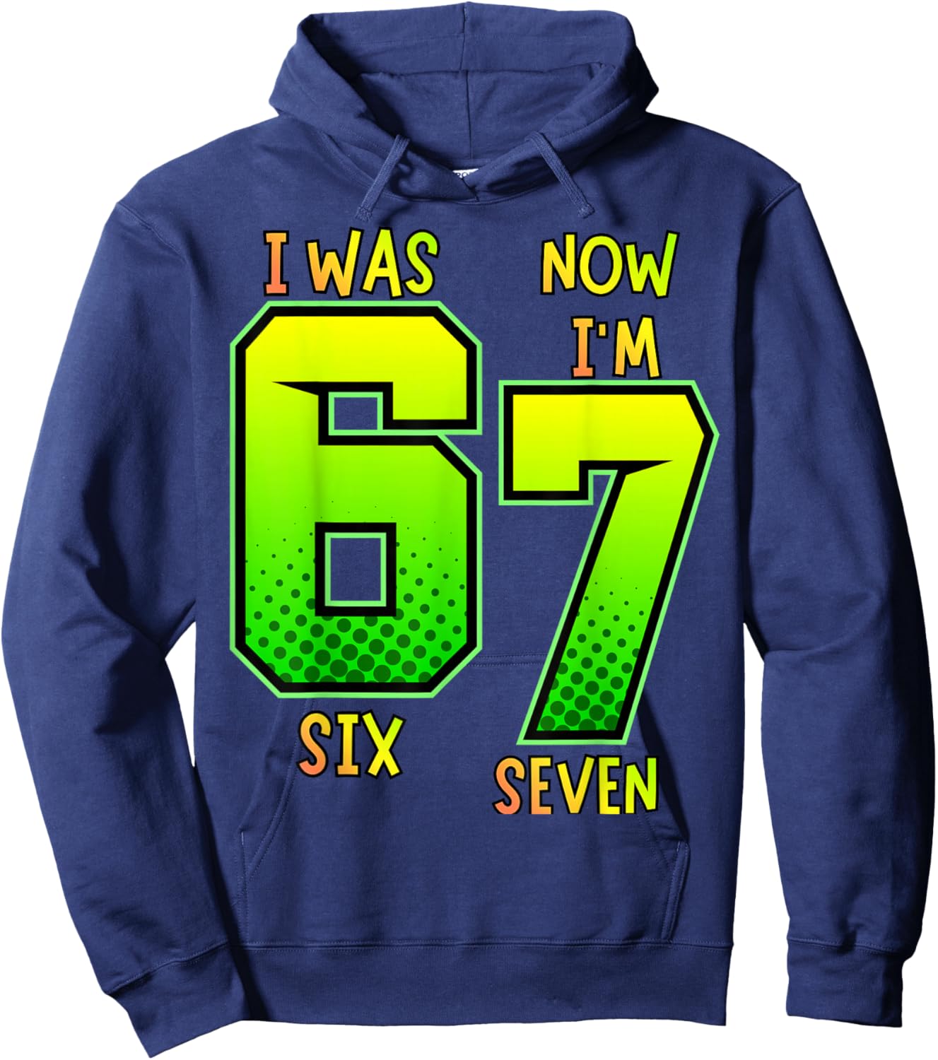 I was 6 Now I'm 7 Birthday Shirt for Kids 7 Birthday Hoodie - Hoodie | Navy