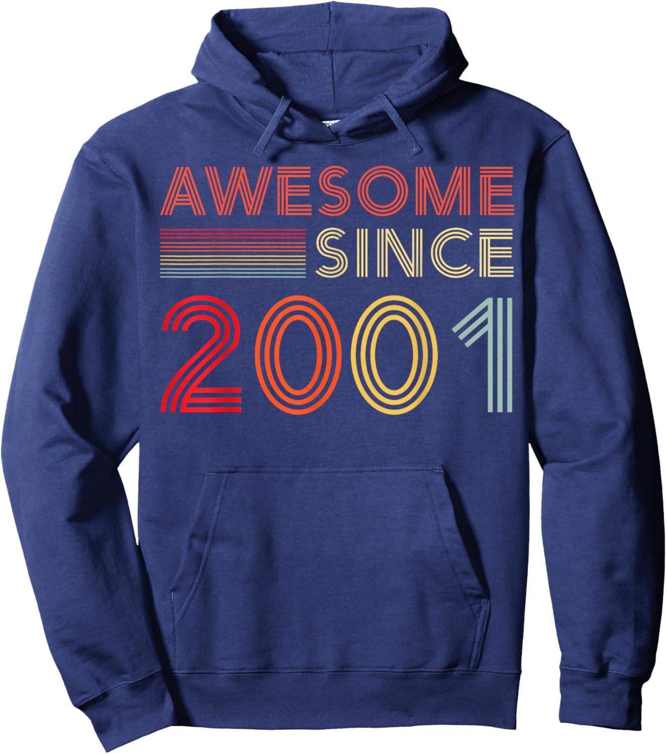 25 Birthday Decorations Men 25yr Awesome 2001 25th Birthday Hoodie - Hoodie | Navy