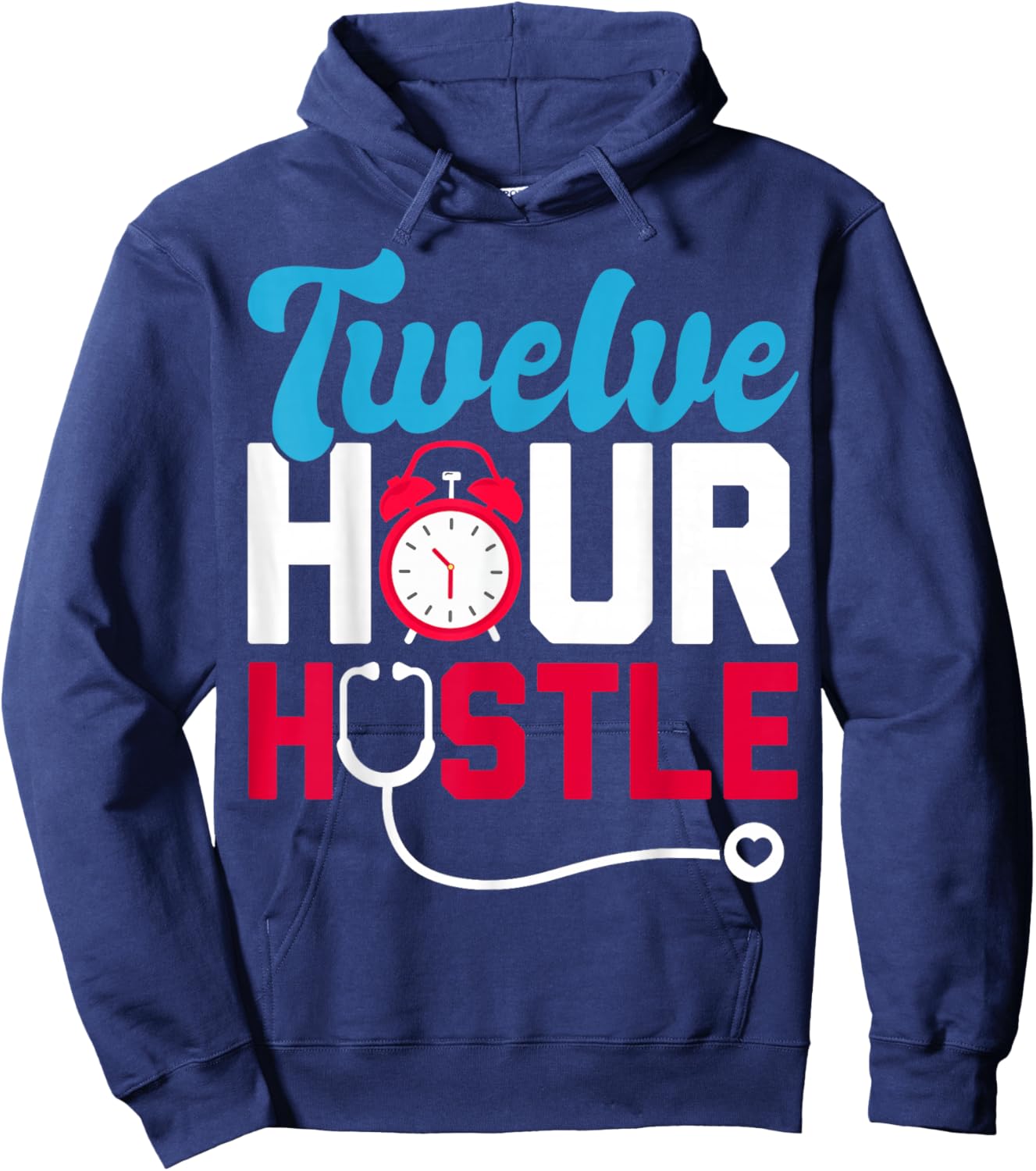 Twelve Hour Hustle Hoodie - Hoodie | Navy