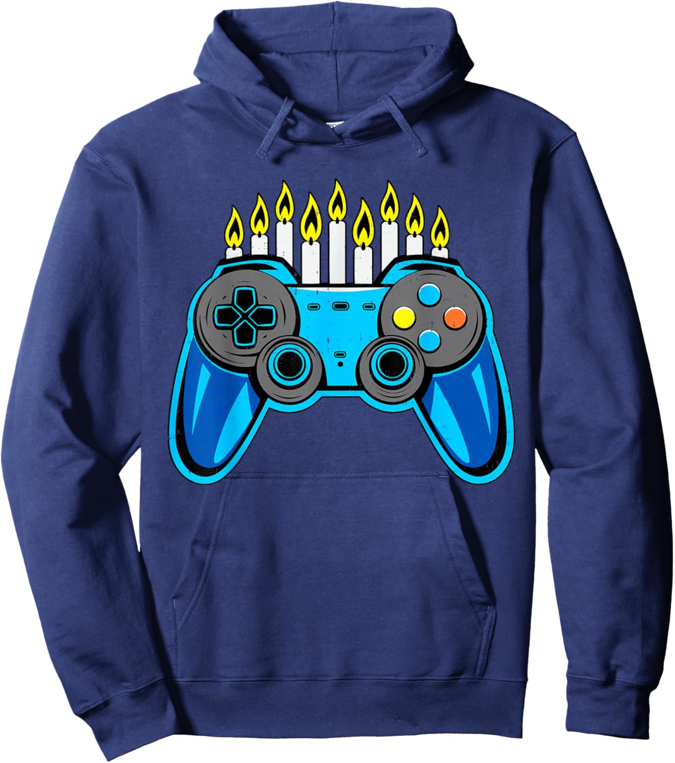 Boys Hanukkah Video Game Dreidel Jewish Menorah Chanukah Kid Hoodie - Hoodie | Navy