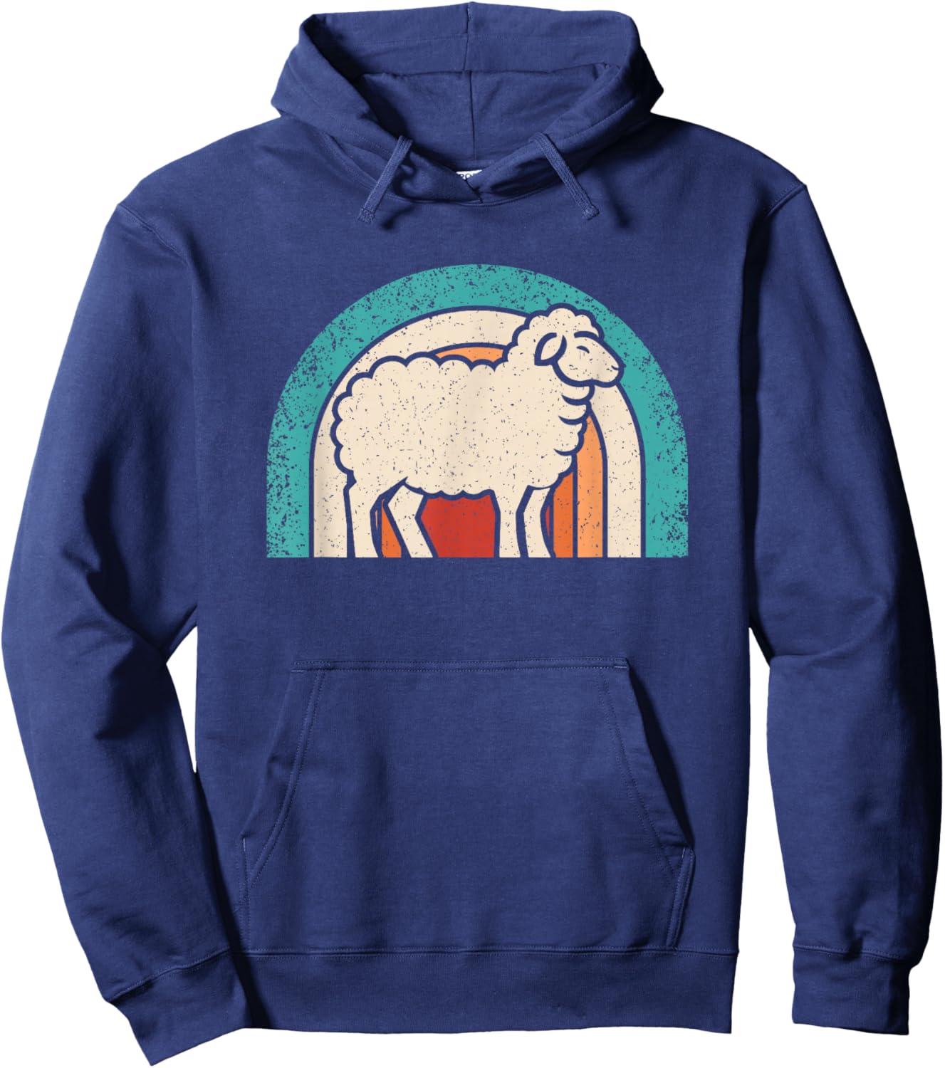 Retro Sheep Lover Vintage Animal Men Women Hoodie - Hoodie | Navy