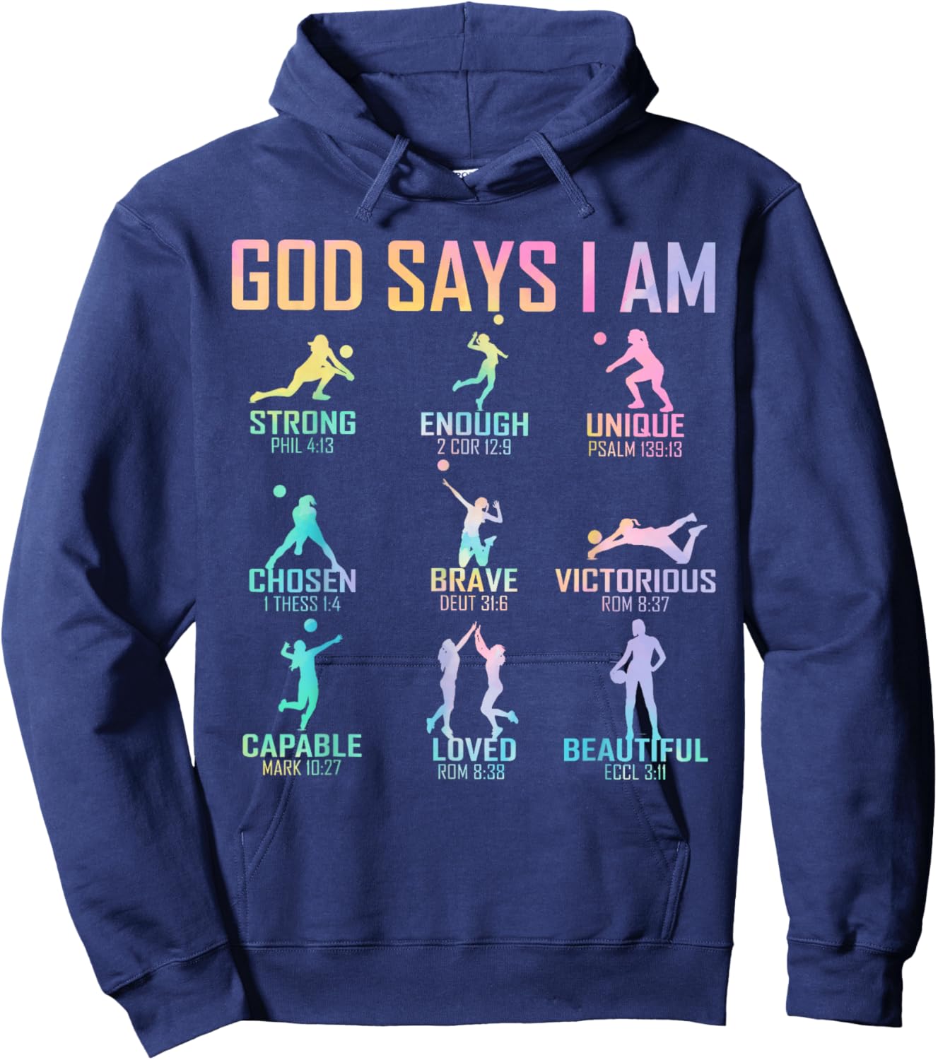 Christian God Says I Am Volleyball Boy Girls Christ Hoodie - Hoodie | Navy