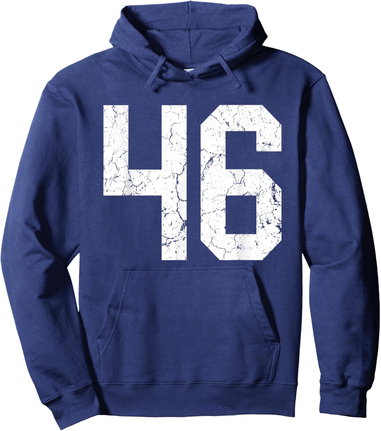 Distressed White Number 46 Jersey Player Uniform #46 Hoodie - Hoodie | Navy