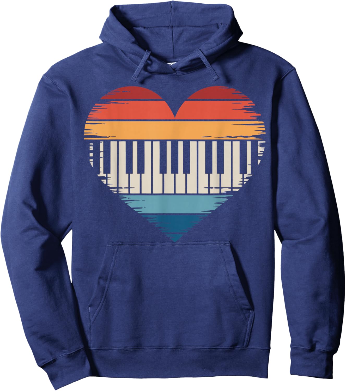 Vintage Piano Tuner Heart Piano Technician Hoodie - Hoodie | Navy