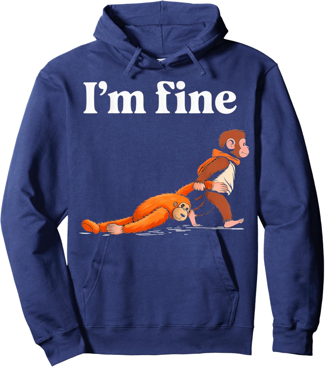 Monkey Punch Meme - I'm Fine Hoodie - Hoodie | Navy