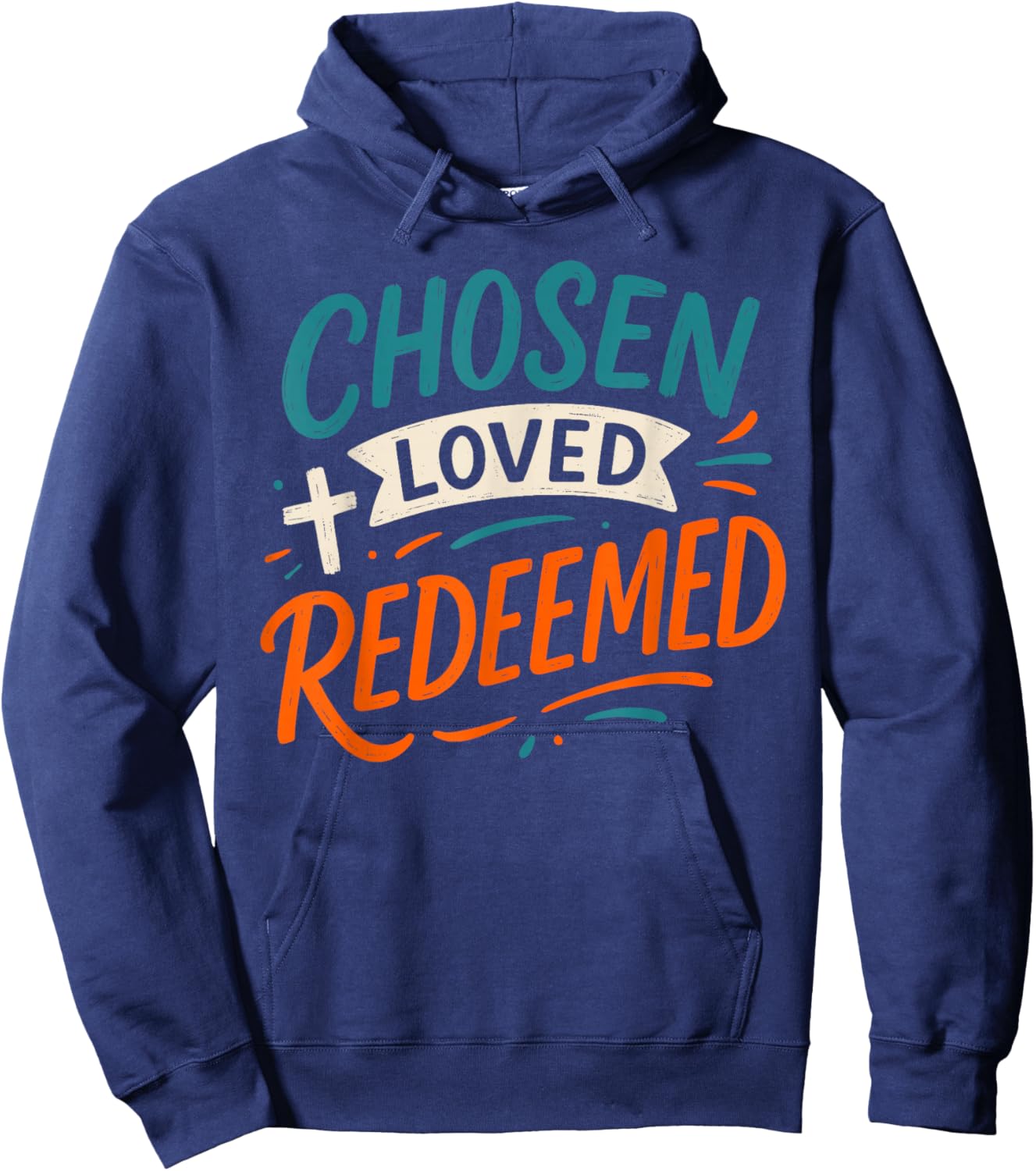 Chosen Loved Redeemed - Vintage Bible Verse Christian Hoodie - Hoodie | Navy
