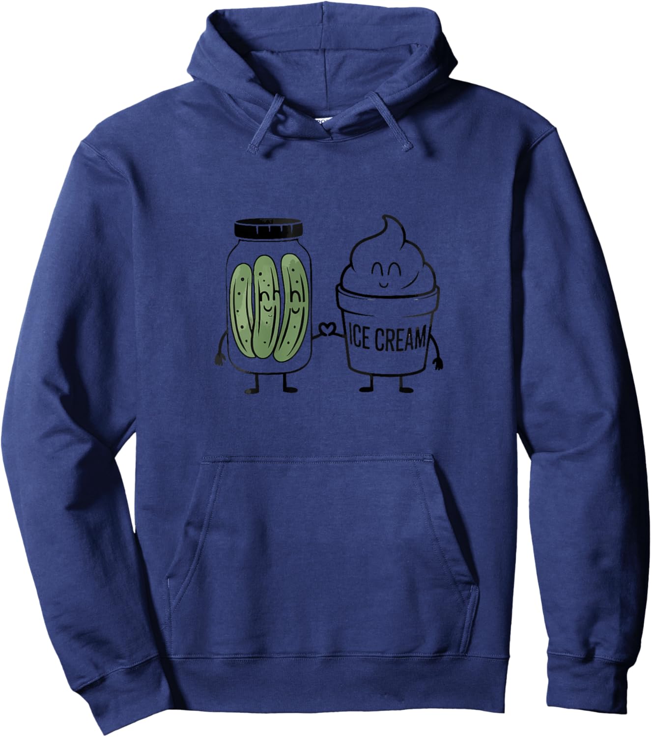 Pregnancy Cravings Pickles and ice Cream Funny Wife and mom Hoodie - Hoodie | Navy