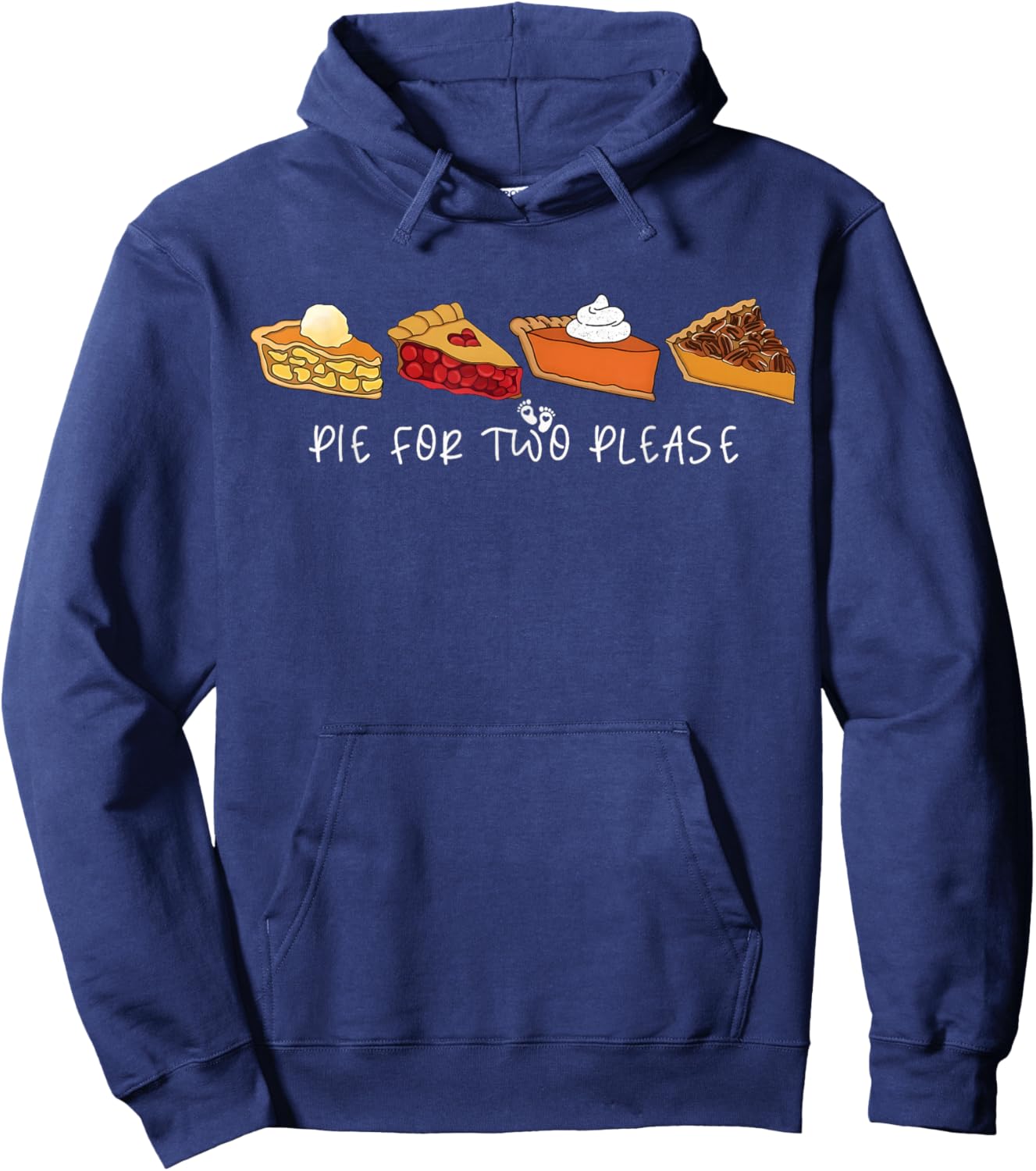 Pie for Two Please Thanksgiving Pregnancy Announcement Hoodie - Hoodie | Navy