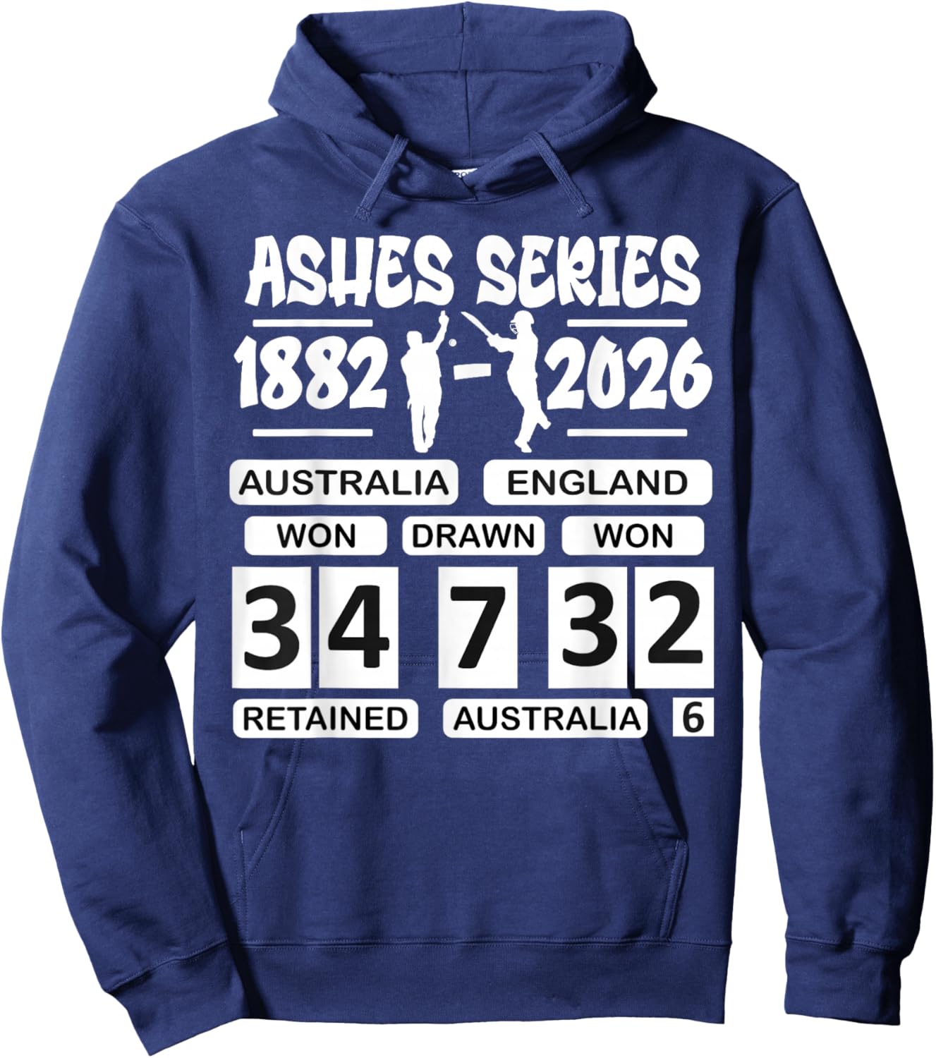 Australia vs England Cricket Ashes Rivalry Scoreboard Hoodie - Hoodie | Navy