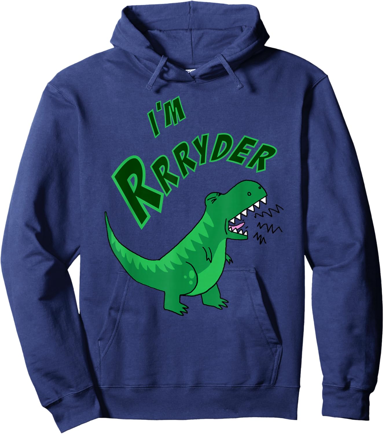 Ryder Personalized Name T-rex Gift Boys - I'm Rrryder Hoodie - Hoodie | Navy