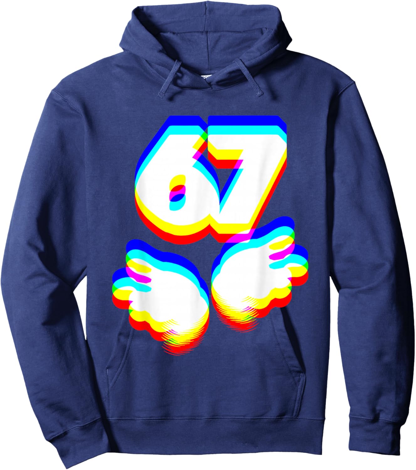 Funny 6 7 Meme Gen Alpha Slang Six Seven EDM Color Hoodie - Hoodie | Navy