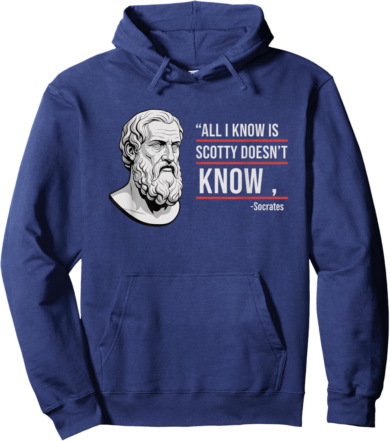 All I Know is Scotty Doesn't Know Funny Socrates Parody Kids Hoodie - Hoodie | Navy