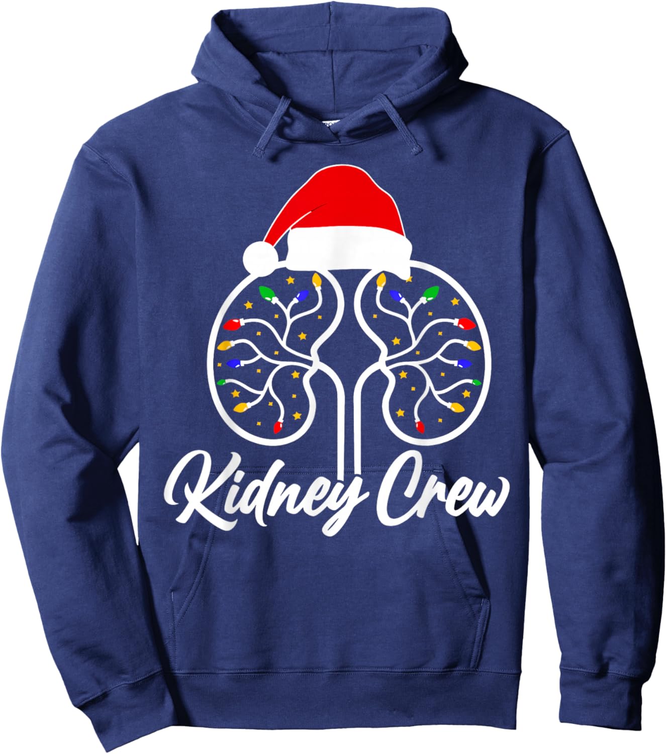 Christmas Lights Kidney Crew Dialysis Nurse Nephrology Squad Hoodie - Hoodie | Navy