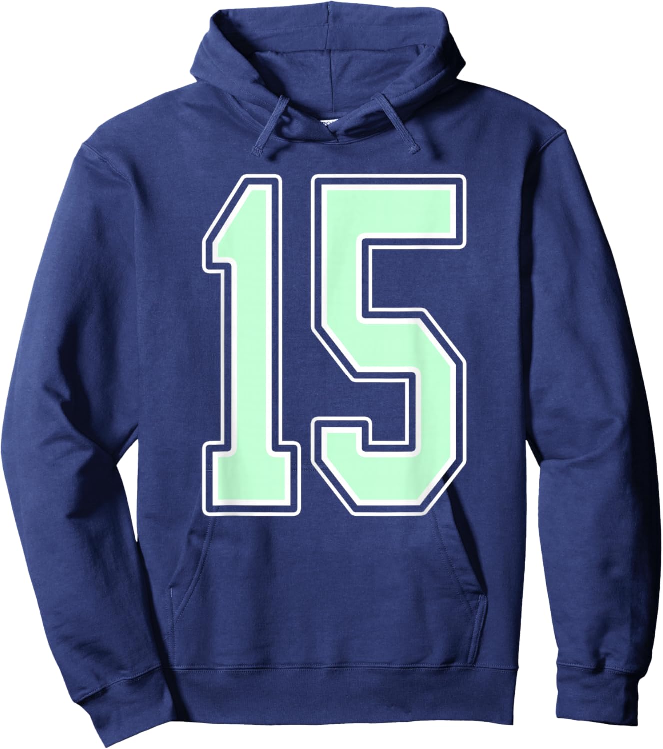 Cute Mint Green Number 15 Jersey Player Uniform #15 Fan Hoodie - Hoodie | Navy